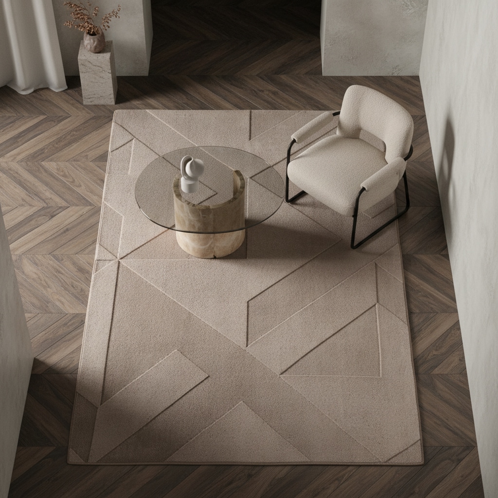 Kurzflorteppich Waschbar LAVAREDO, geometrisch, Beige, 160 x 230 cm - Bild 1
