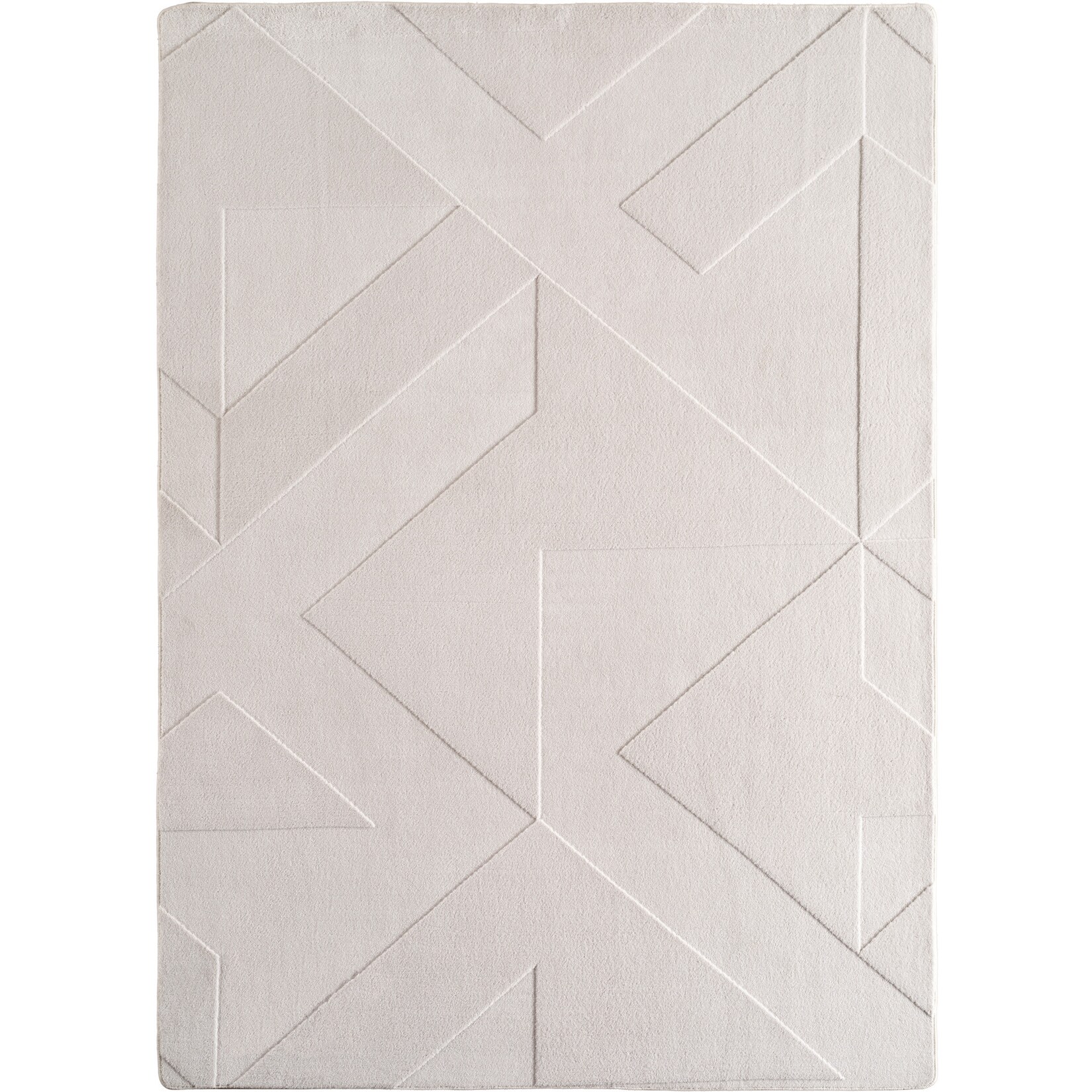 Kurzflorteppich Waschbar LAVAREDO, geometrisch, Creme, 200 x 290 cm