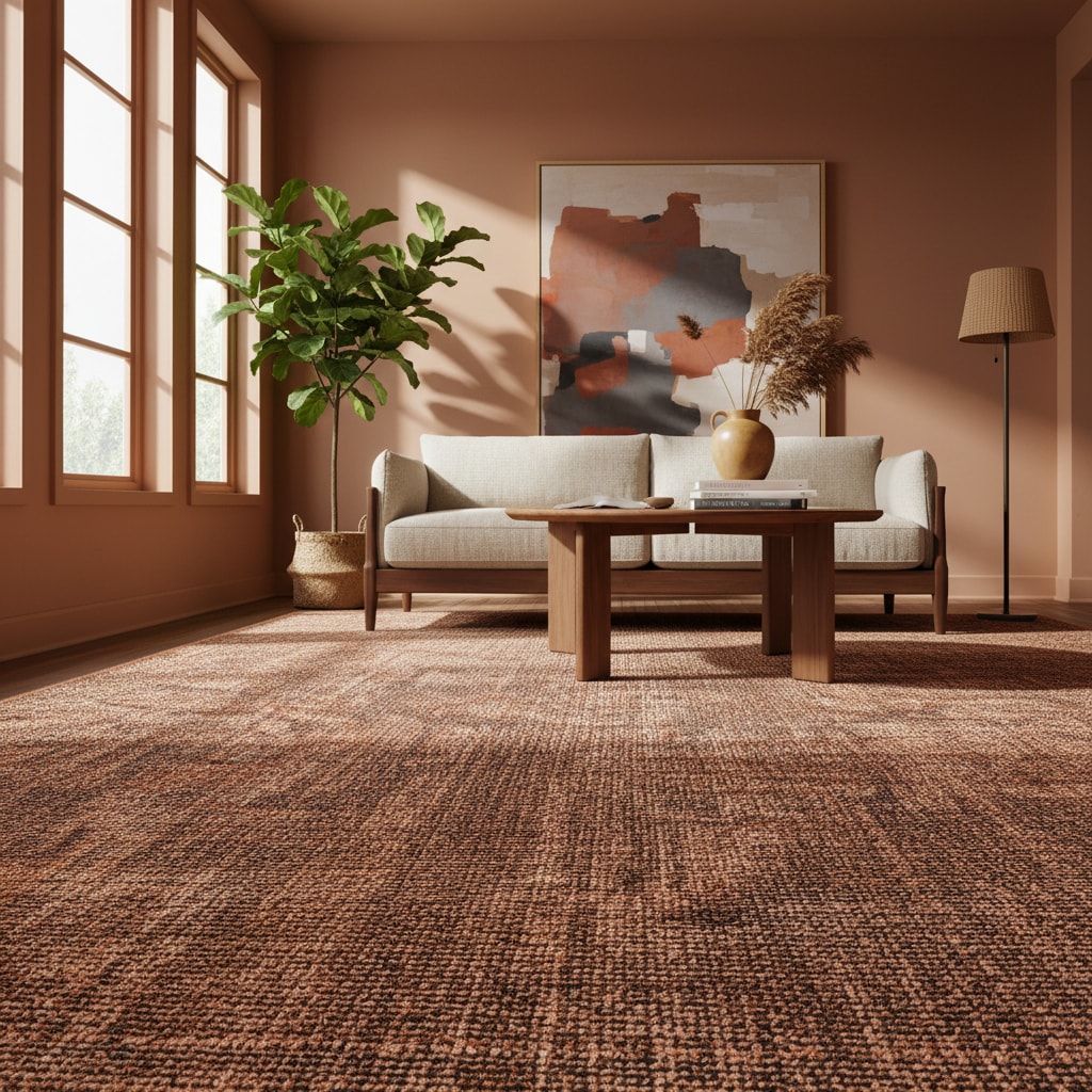 Baumwollteppich Waschbar KOFEL, einfarbig, Kupfer, 120 x 170 cm - Bild 1