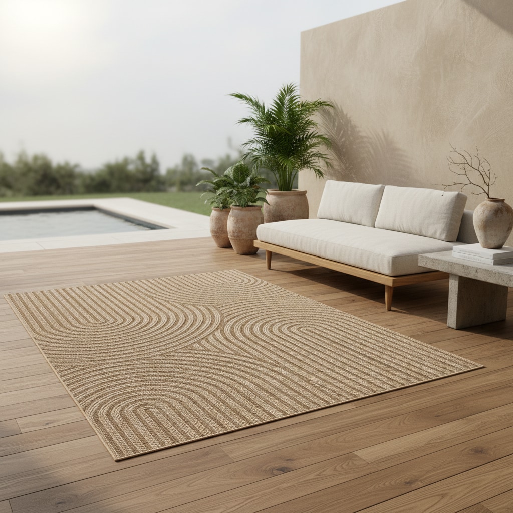 Outdoorteppich ARLBERG, in Jute-Optik, Beige, 140 x 200 cm - Bild 1