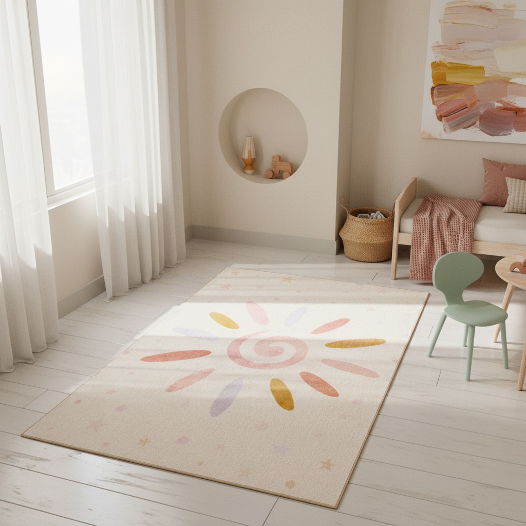 Kinderteppich TRAUN, floral, Creme, 100 x 150 cm - Bild 1