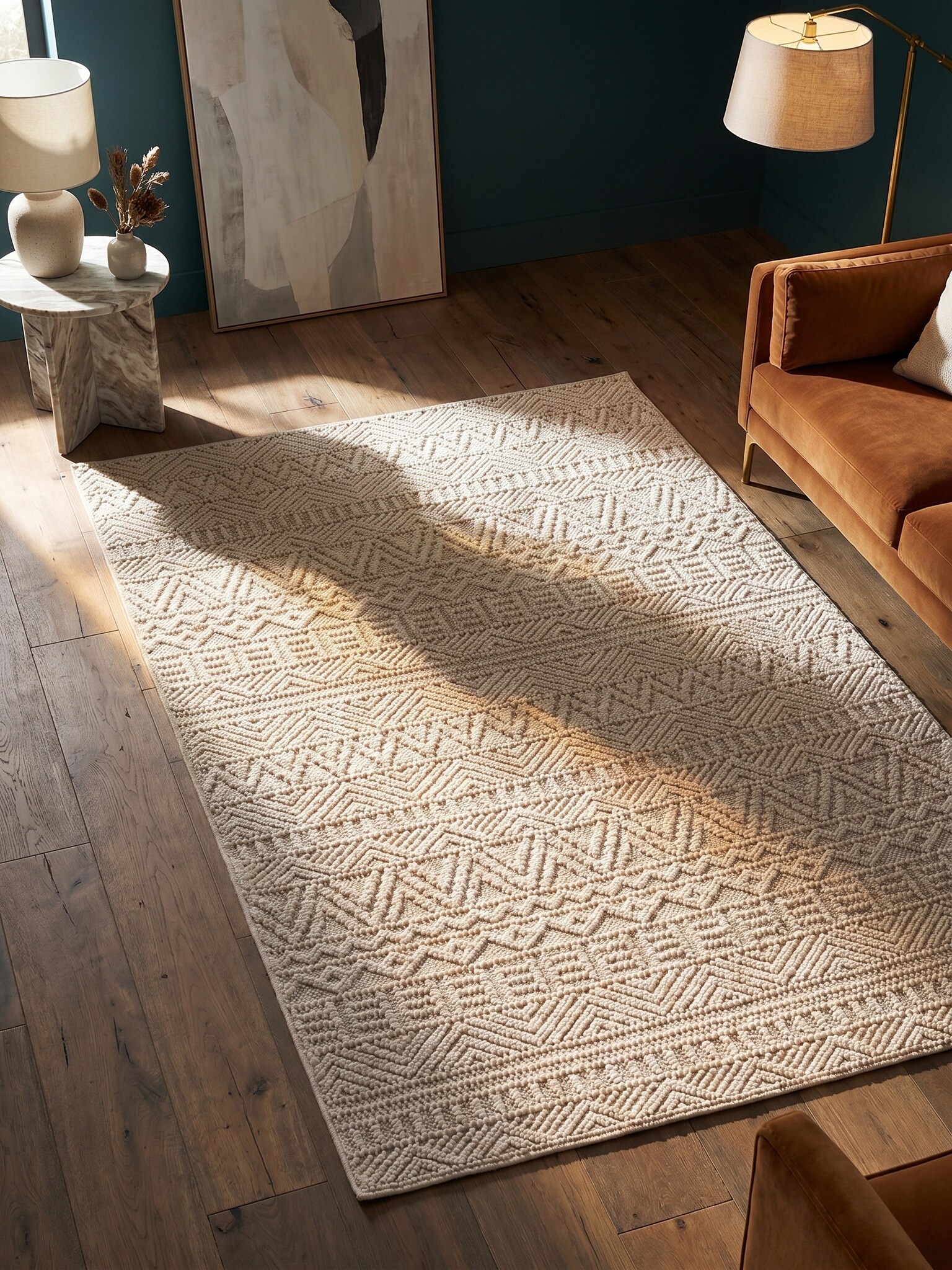 Flachgewebe-Teppich Ethno Creme 120x170 cm Ethno-Streifen - Bild 1