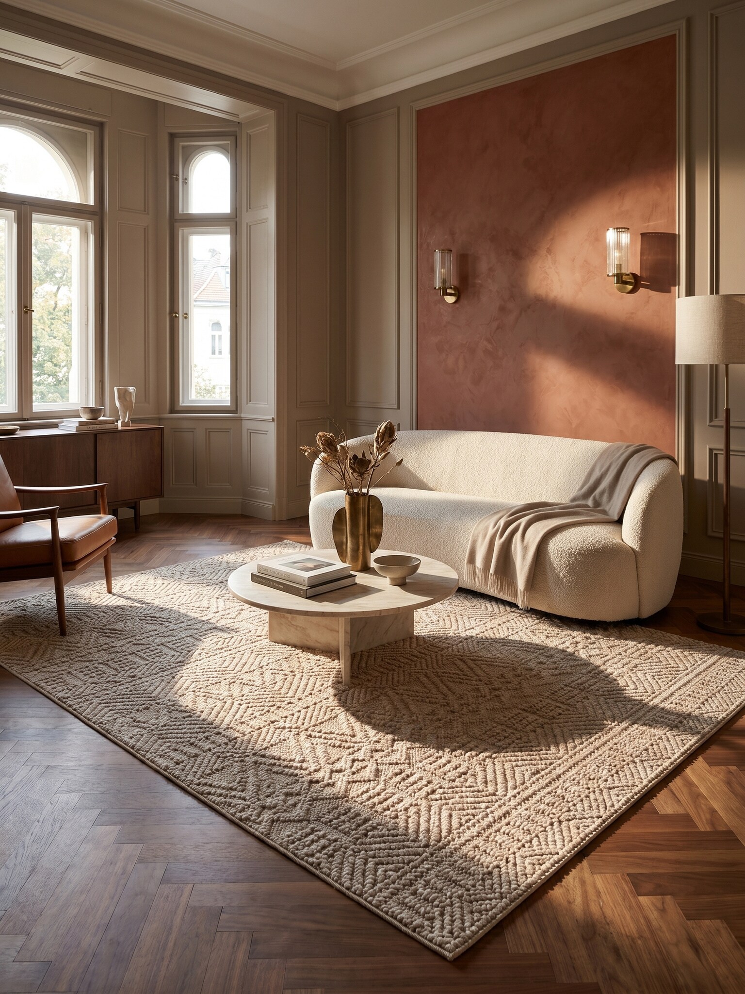 Flachgewebe-Teppich Ethno Beige 60x110 cm Ethno-Streifen - Bild 1