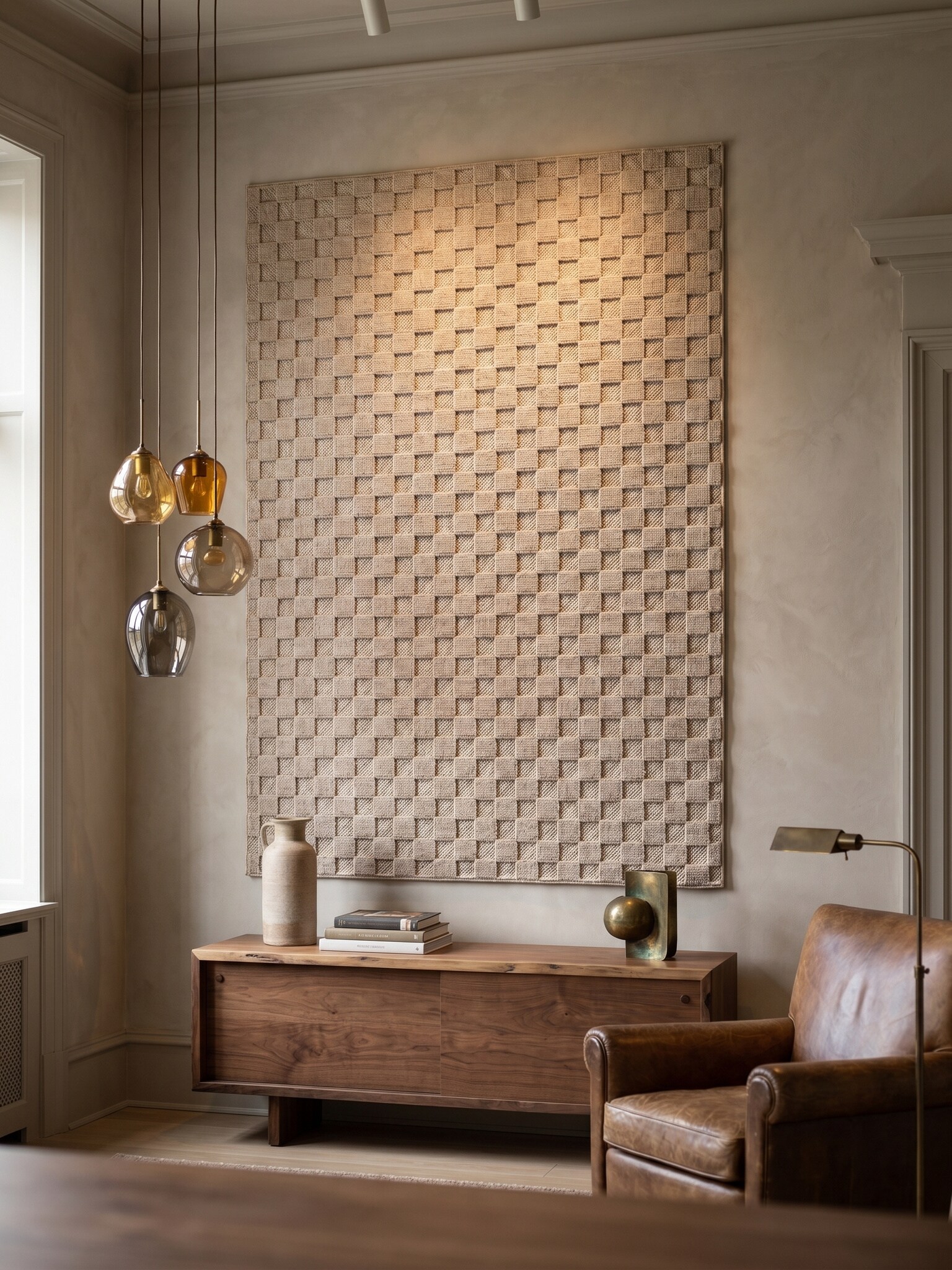 Flachgewebe-Teppich Schachbrett Beige 200x290 cm Schachbrett - Bild 1