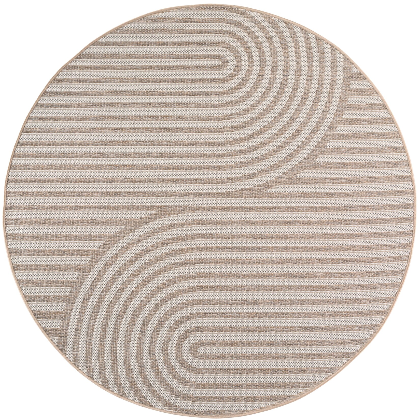 Outdoor-Teppich Boho-Bögen Beige 120x120 cm Wetterfest