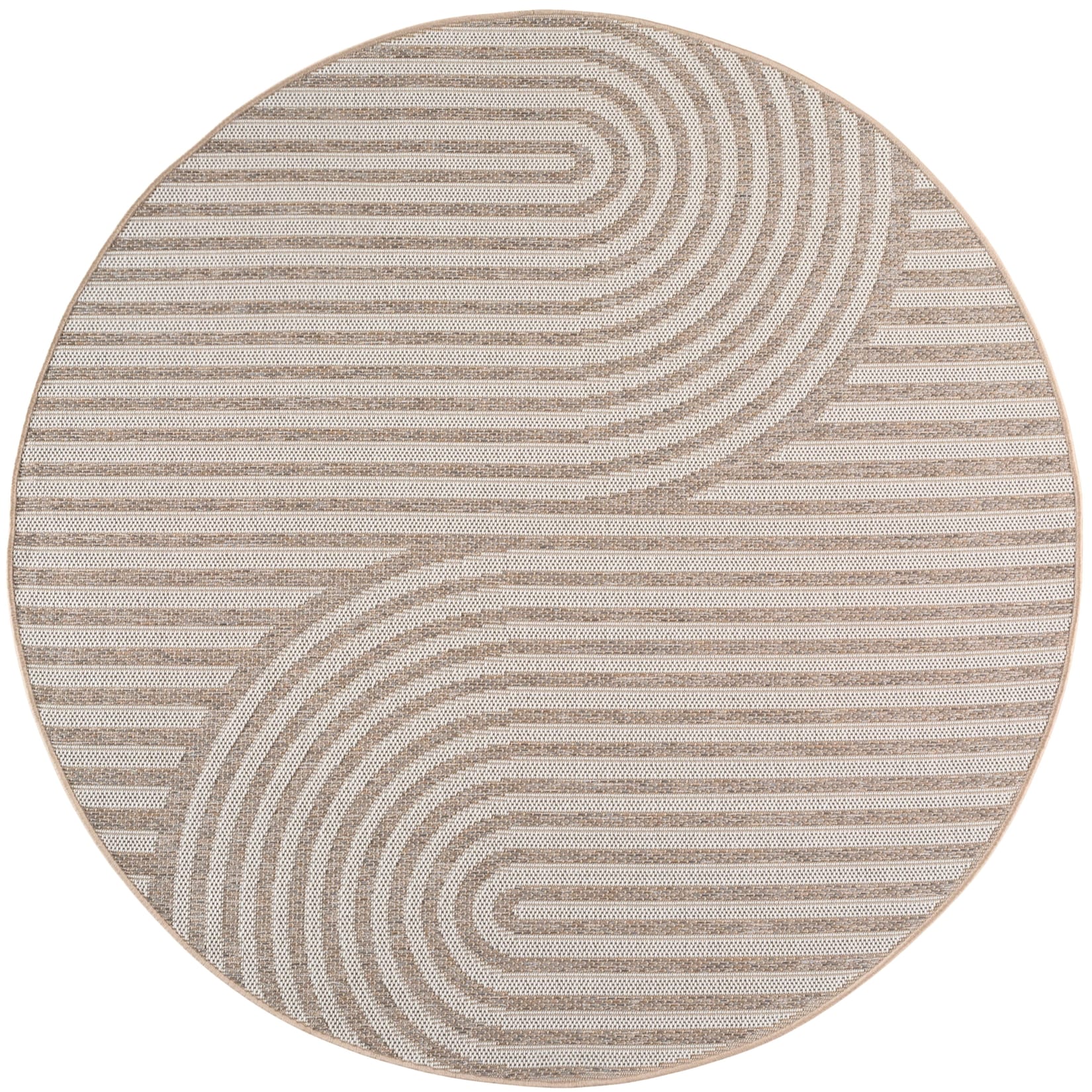 Outdoor-Teppich Boho-Bögen Beige 160x160 cm Wetterfest