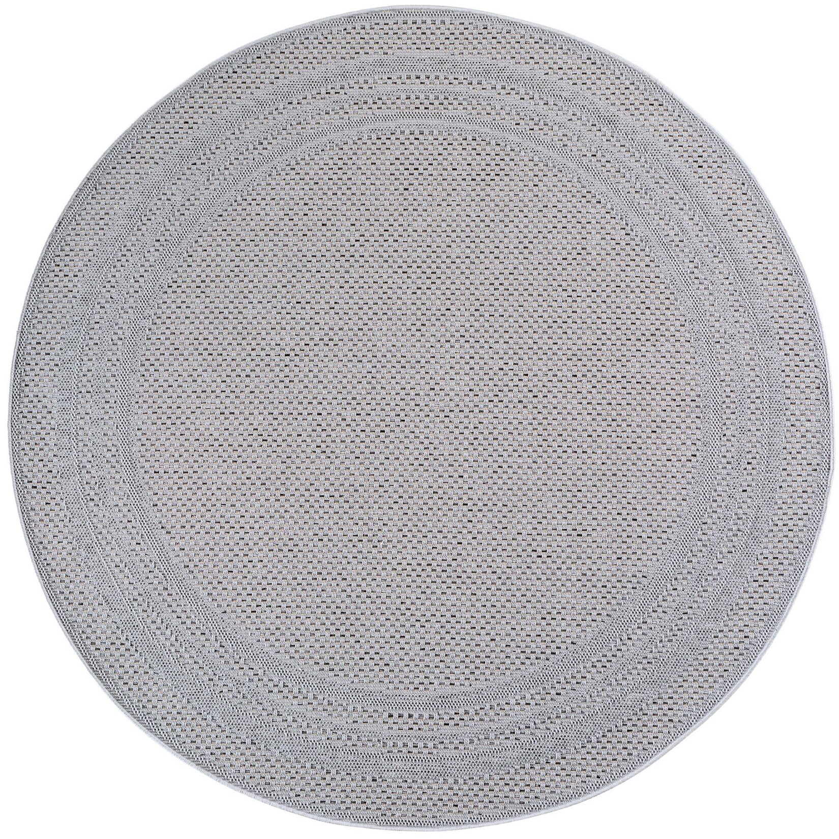 Outdoor-Teppich Bordüre Natur Grau 120x120 cm Wetterfest