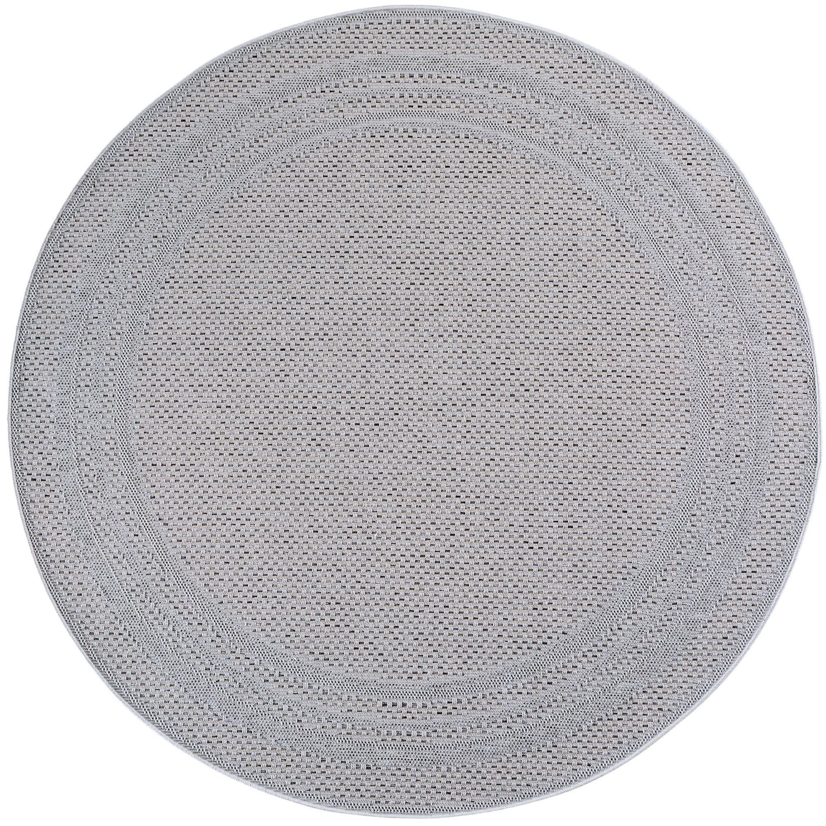 Outdoor-Teppich Bordüre Natur Grau 160x160 cm Wetterfest