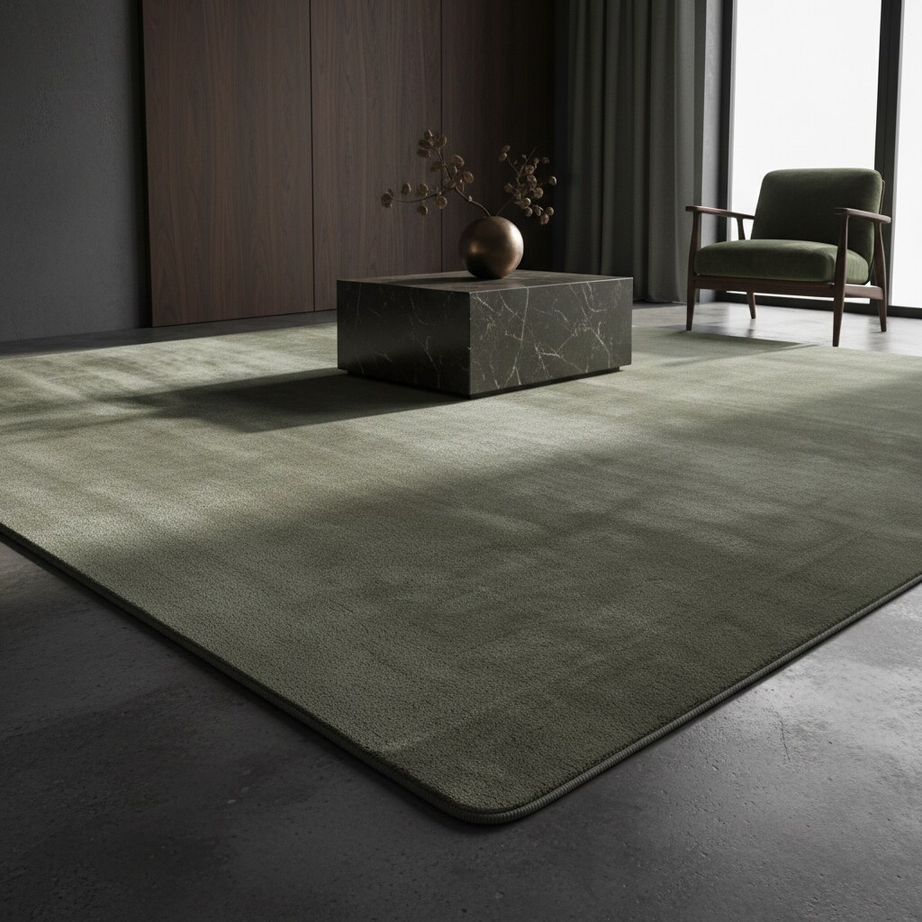 Kurzflorteppich Waschbar ISAR, einfarbig, aus Polyester, Gr&uuml;n, 80 x 150 cm - Bild 1