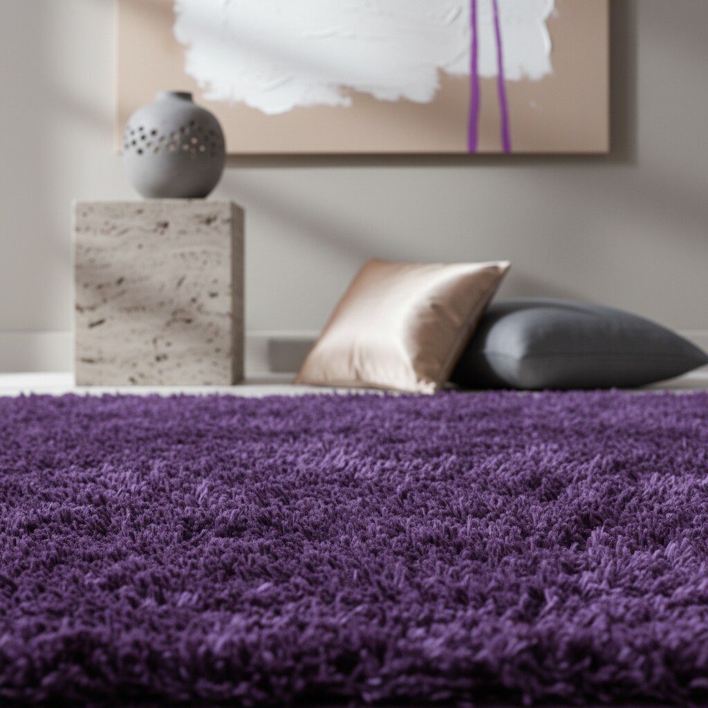 Hochflorteppich SALZACH, einfarbig, aus Polypropylen, Violett, 280 x 370 cm