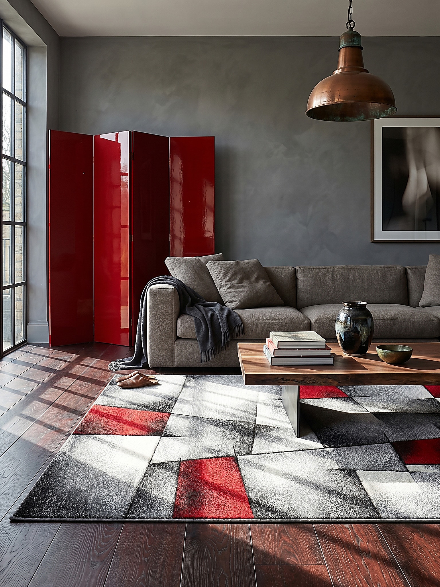 Teppich Kurzflor Rot 160x230 cm - BIENO | Kadima Design - Bild 1