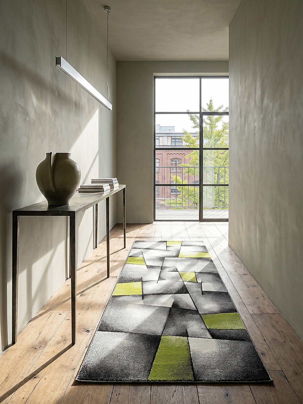 Läufer Kurzflor Grün 80x150 cm - BIENO Kadima Design