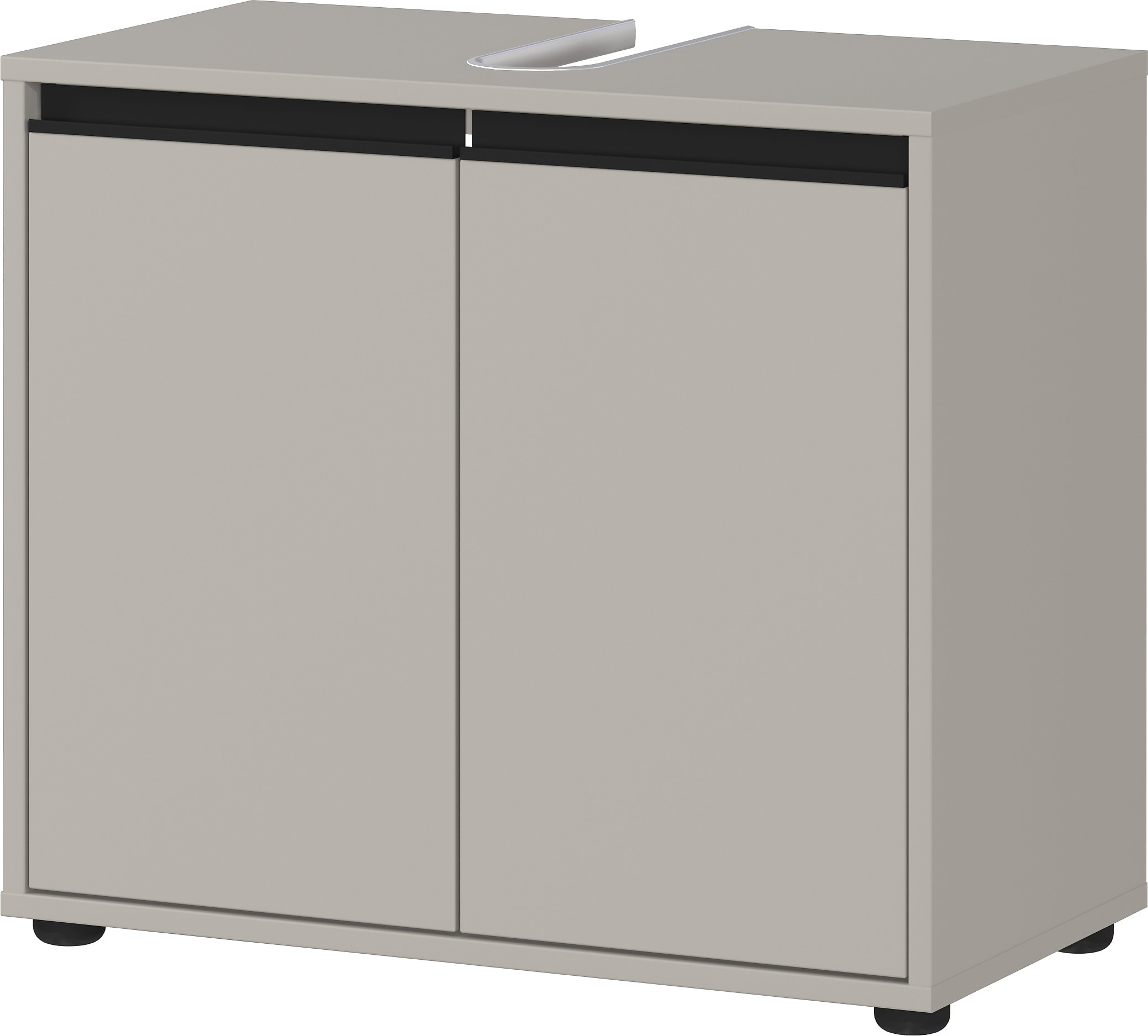WB-Unterschrank 63x34x55cm | 2 T&uuml;ren & Soft-Close | Siphonausschnitt | Steingrau | Made in Germany | Badschrank Modern | Kadima Design Serie HAMBURG - Bild 1