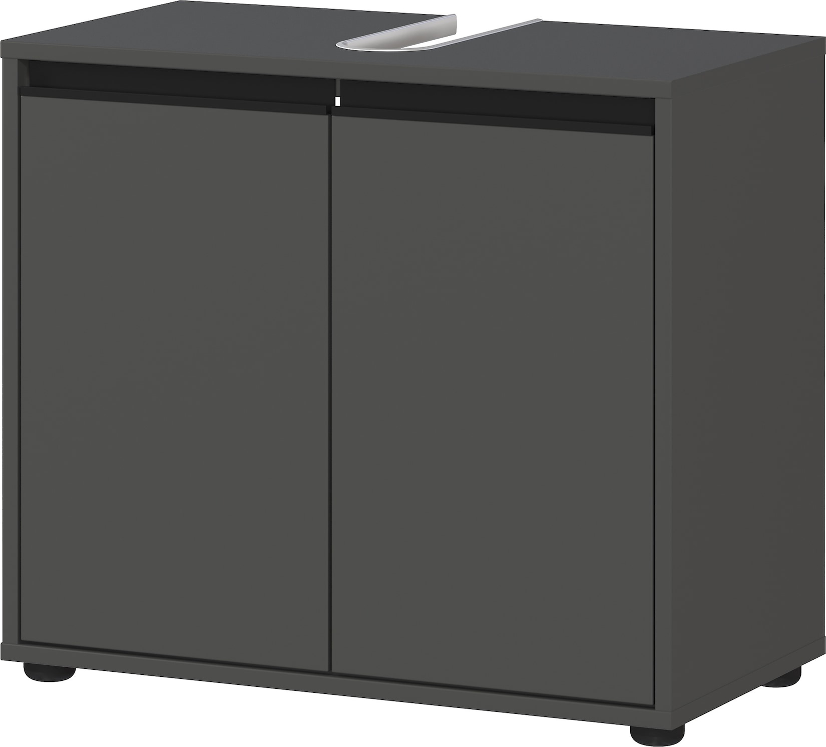 Waschbeckenunterschrank 63 cm mit zwei Türen und Einlegeboden Graphit