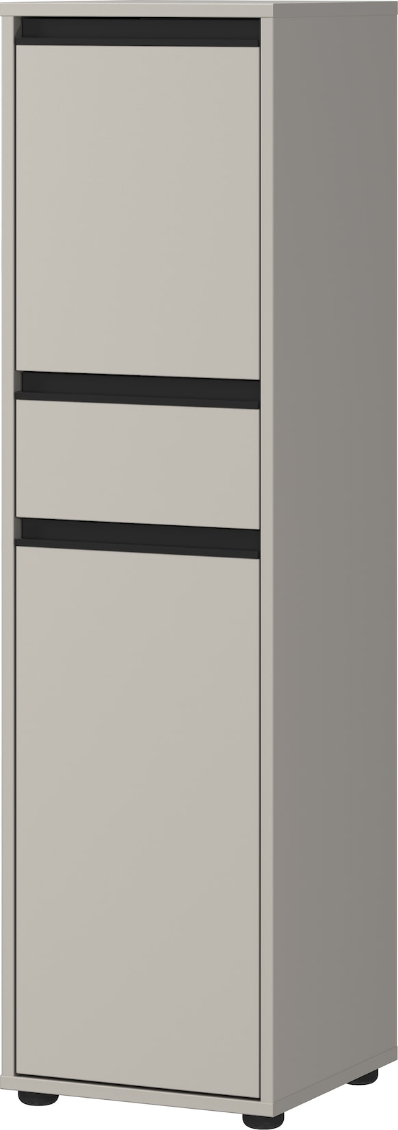 Badschrank schmal HAMBURG Soft-Close, 33x121x34 cm Steingrau