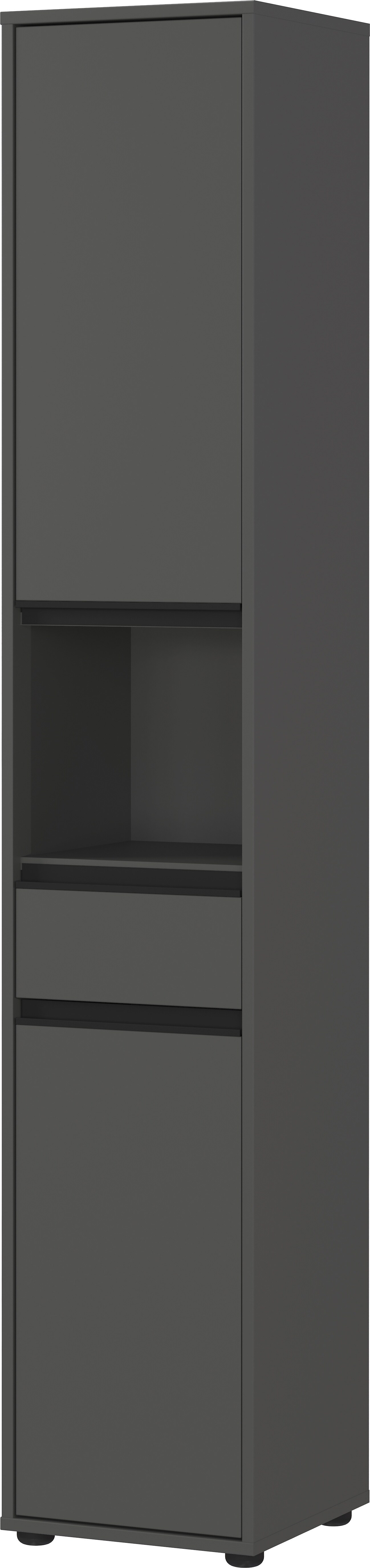 Badezimmerschrank Hochschrank Soft-Close D&auml;mpfung | 33x181x34 cm | Graphit | Kratzfest | Badm&ouml;bel stehend Serie "HAMBURG" Kadima Design - Bild 1