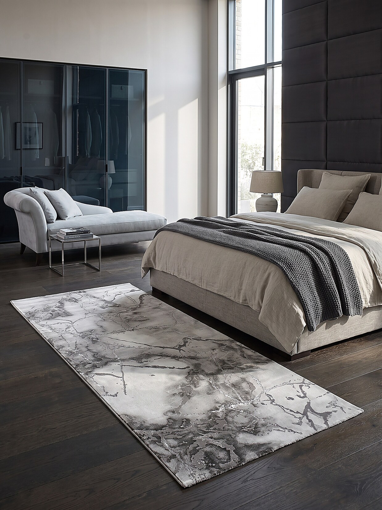 Läufer Kurzflor Grau 80x150 cm - SVEDA Kadima Design