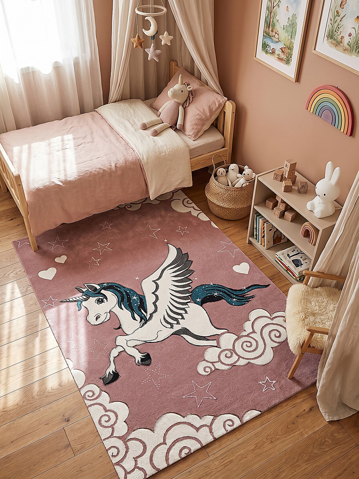 Kinderteppich Kurzflor Pink 120x170 cm - IDRO Kadima Design