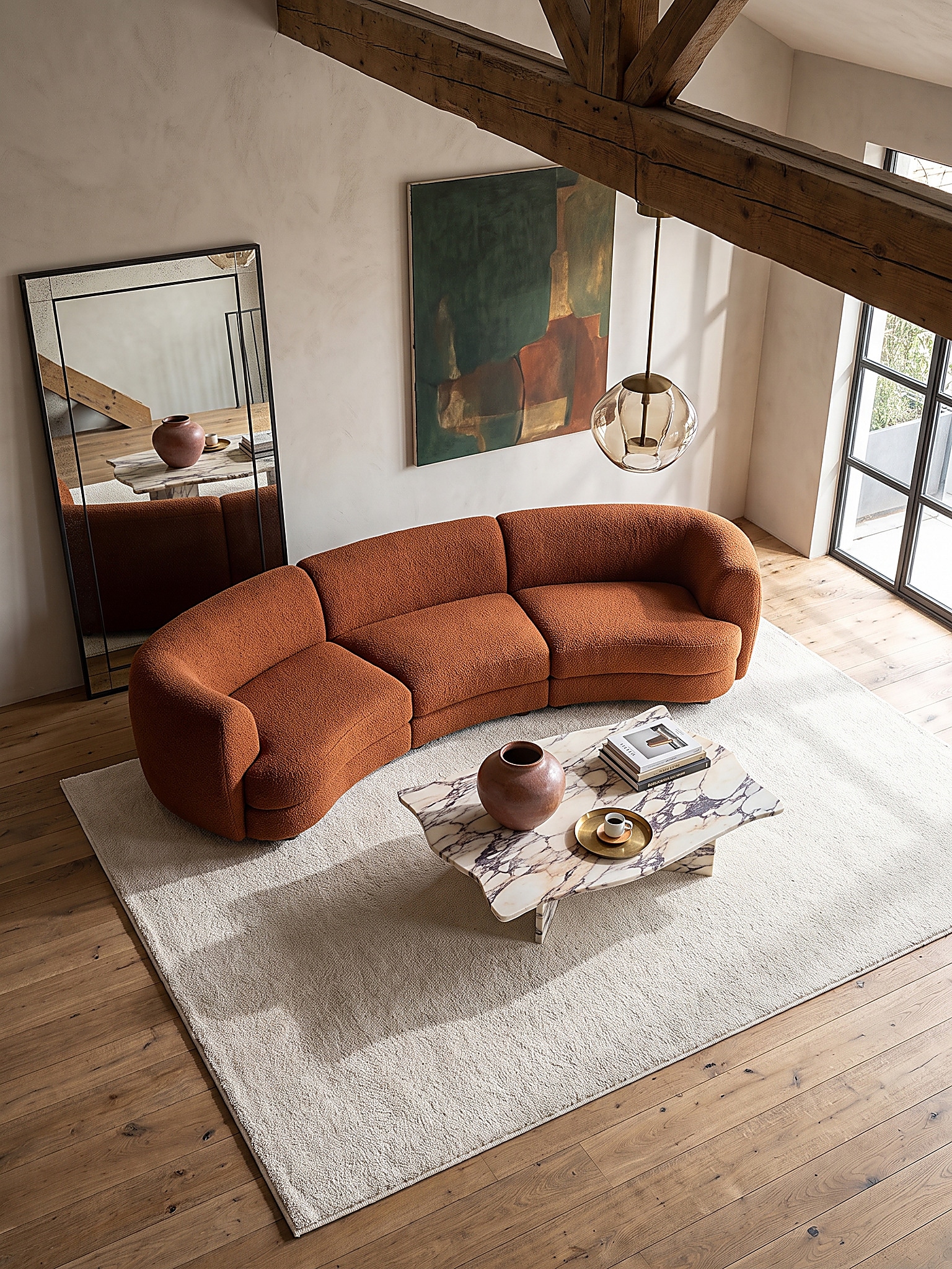 Teppich Hochflor Creme 200x290 cm - BORMIDA | Kadima Design - Bild 1
