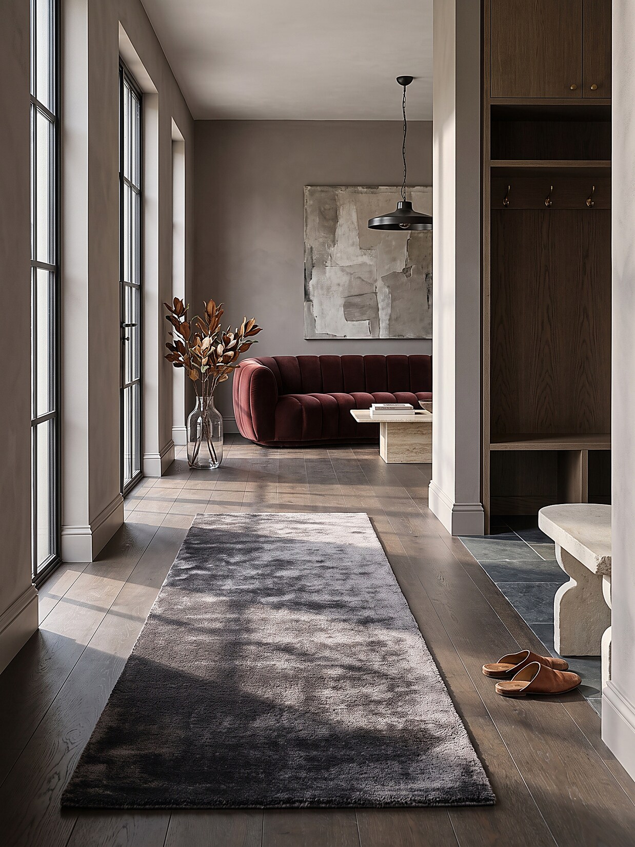Läufer Hochflor Anthrazit 80x300 cm - ALDAN Kadima Design