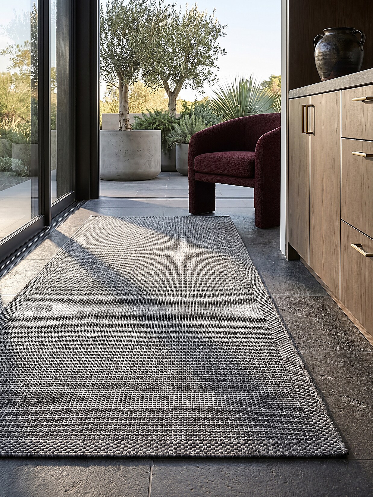 Läufer Flachgewebe Grau 80x150 cm - ESERA Kadima Design