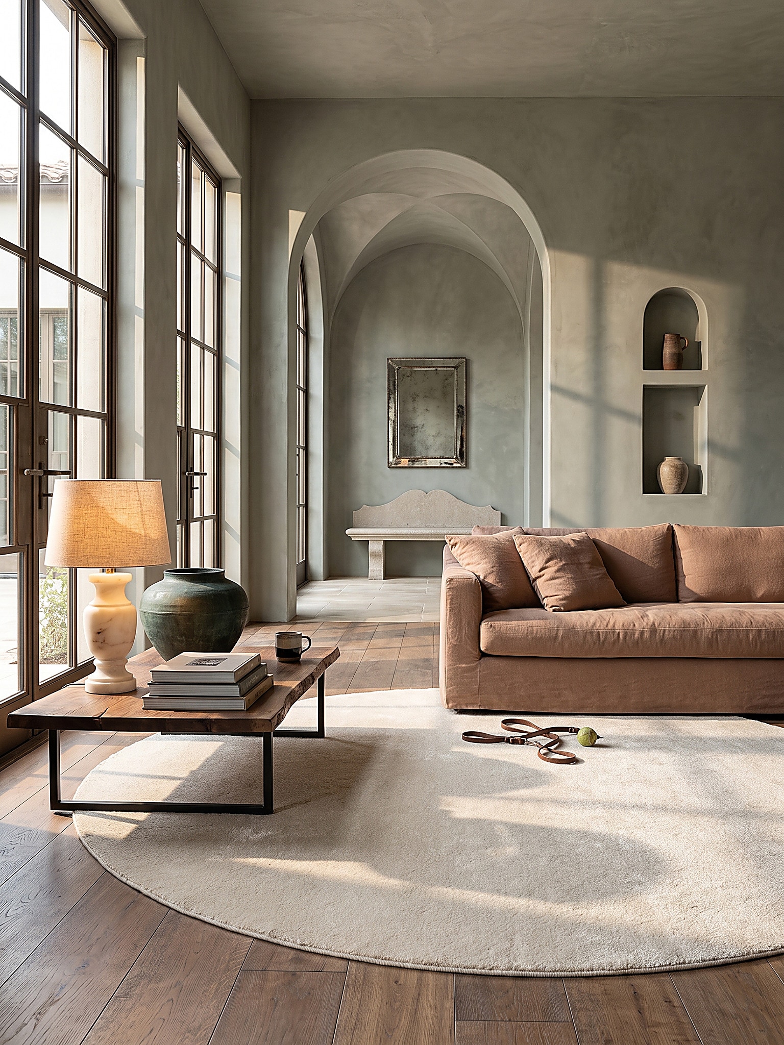Teppich Hochflor Beige 200x200 cm - ALDAN | Kadima Design - Bild 1