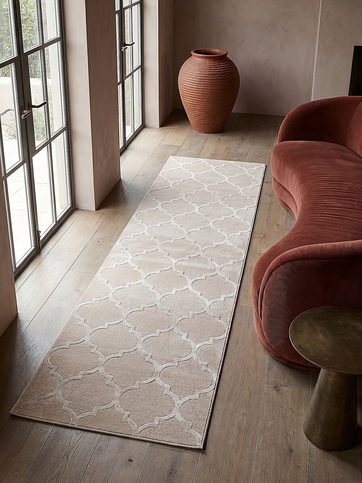 Läufer Kurzflor Beige 80x150 cm - ERESMA Kadima Design