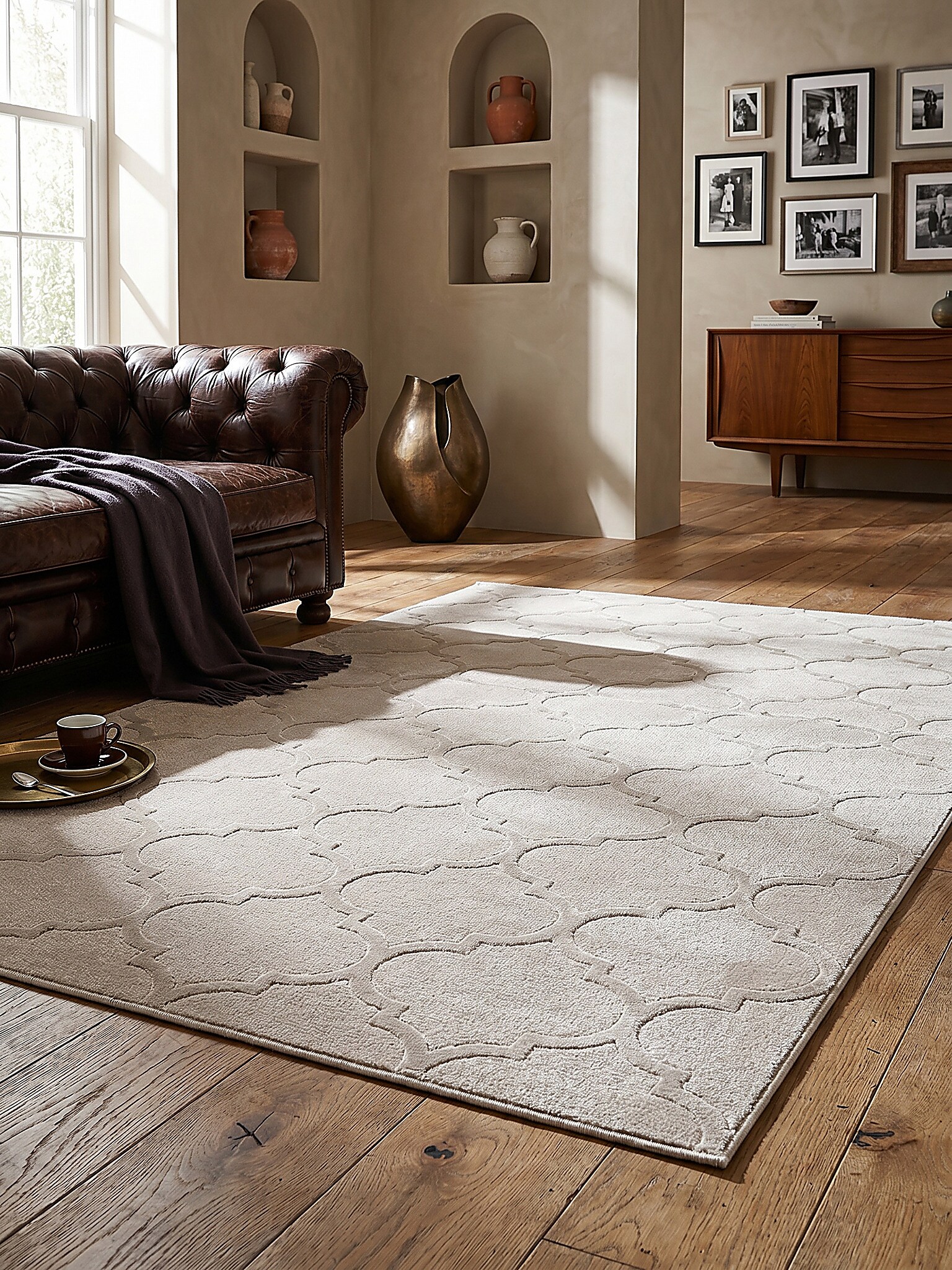 Teppich Kurzflor Beige 120x170 cm - ERESMA