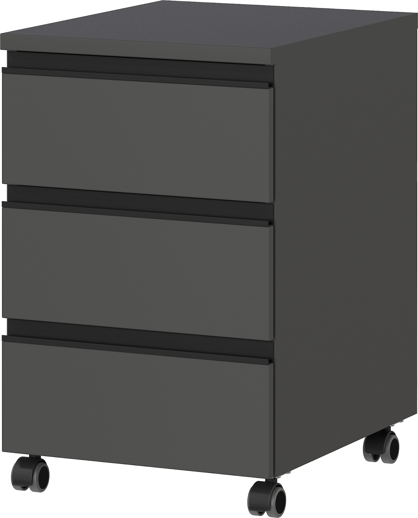 Rollcontainer "Stuttgart" Soft-Close 3 Schubladen Graphit