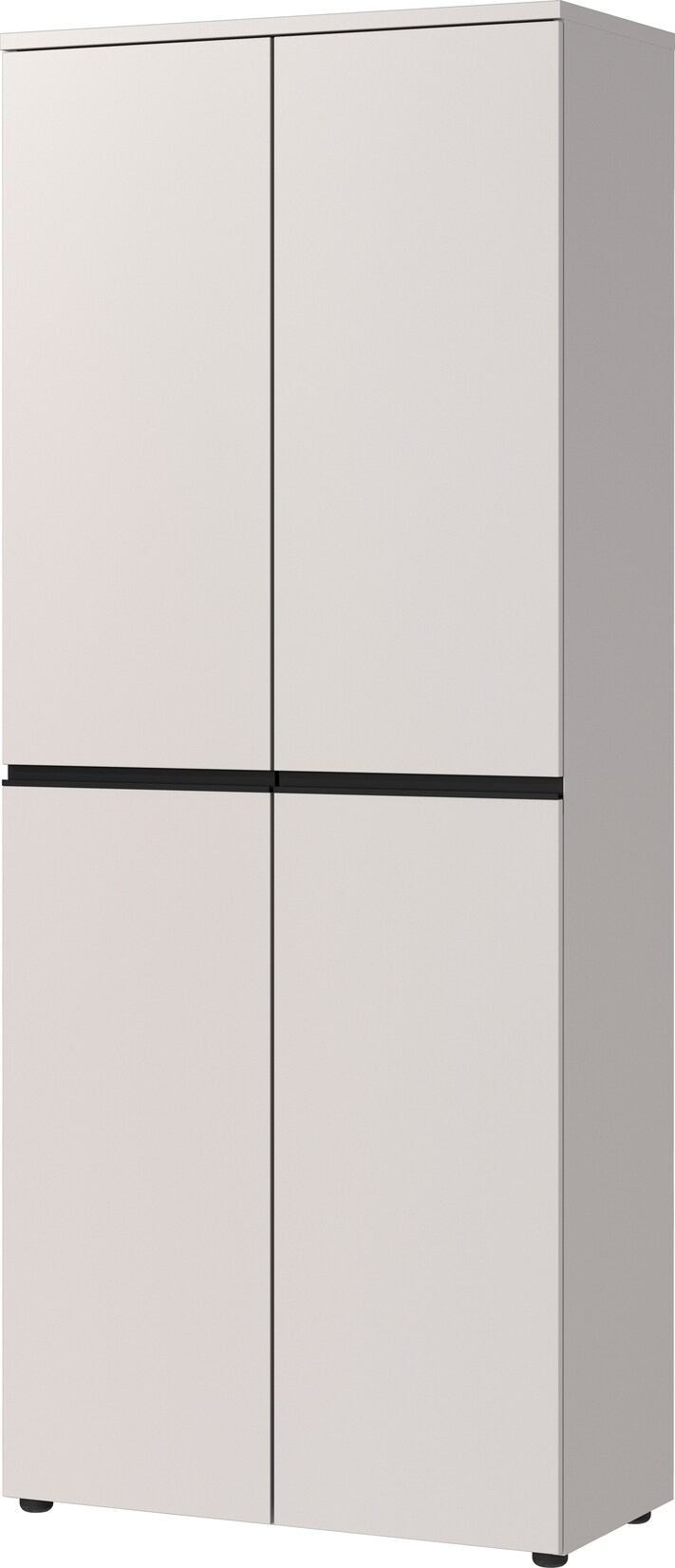 Aktenschrank 5 Ordnerhöhen Soft-Close   81x197x40 cm   Hochschrank Greige   Büroschrank Groß   Aktenregal geschlossen   Büromöbel „Stuttgart“ Kadima Design | 04255898504253