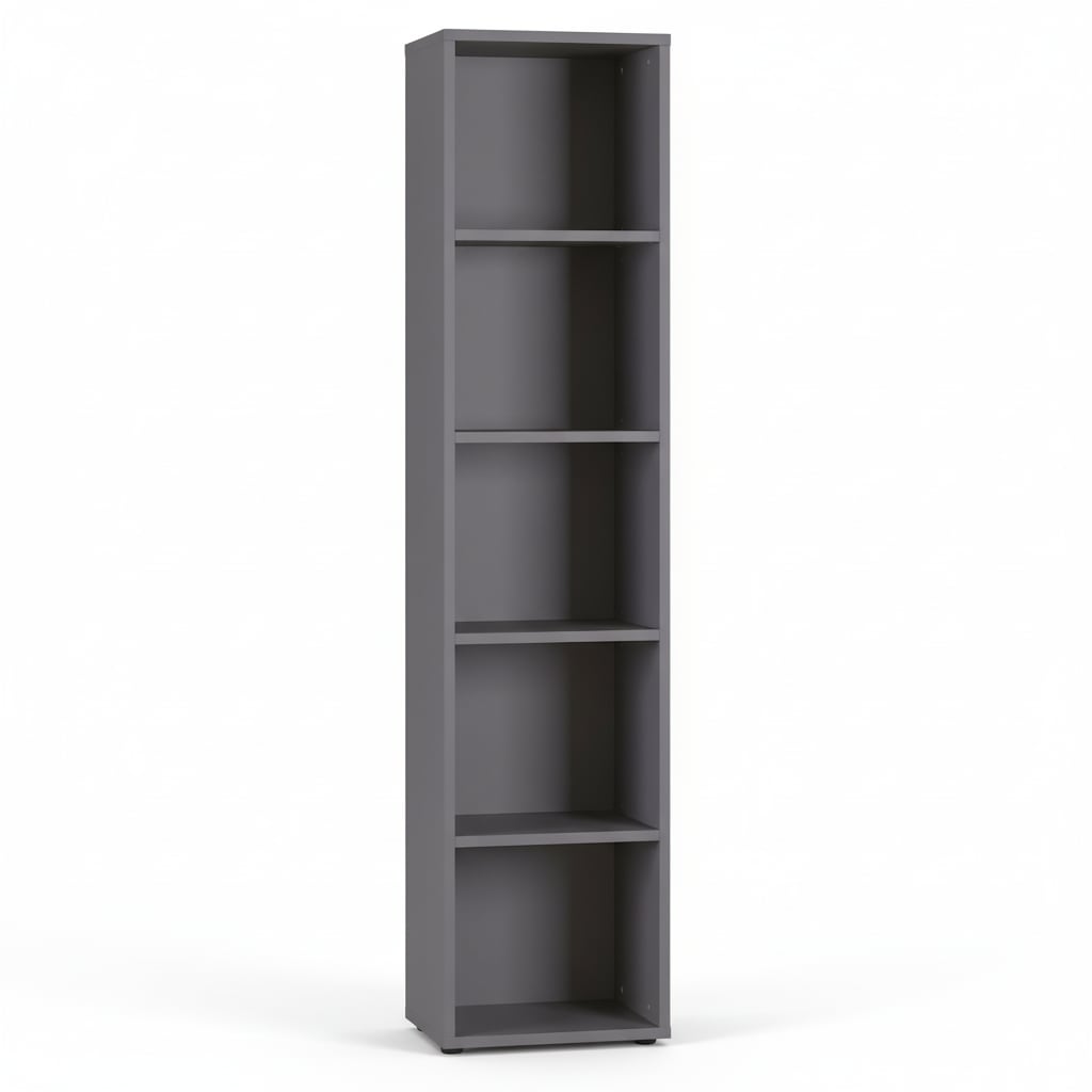 Aktenregal Universal hoch 197cm | 5 Ordnerh&ouml;hen Graphit, Extra Stabil 30kg | Nischenregal Made in Germany | B&uuml;rom&ouml;bel "Frankfurt" Kadima Design - Bild 1