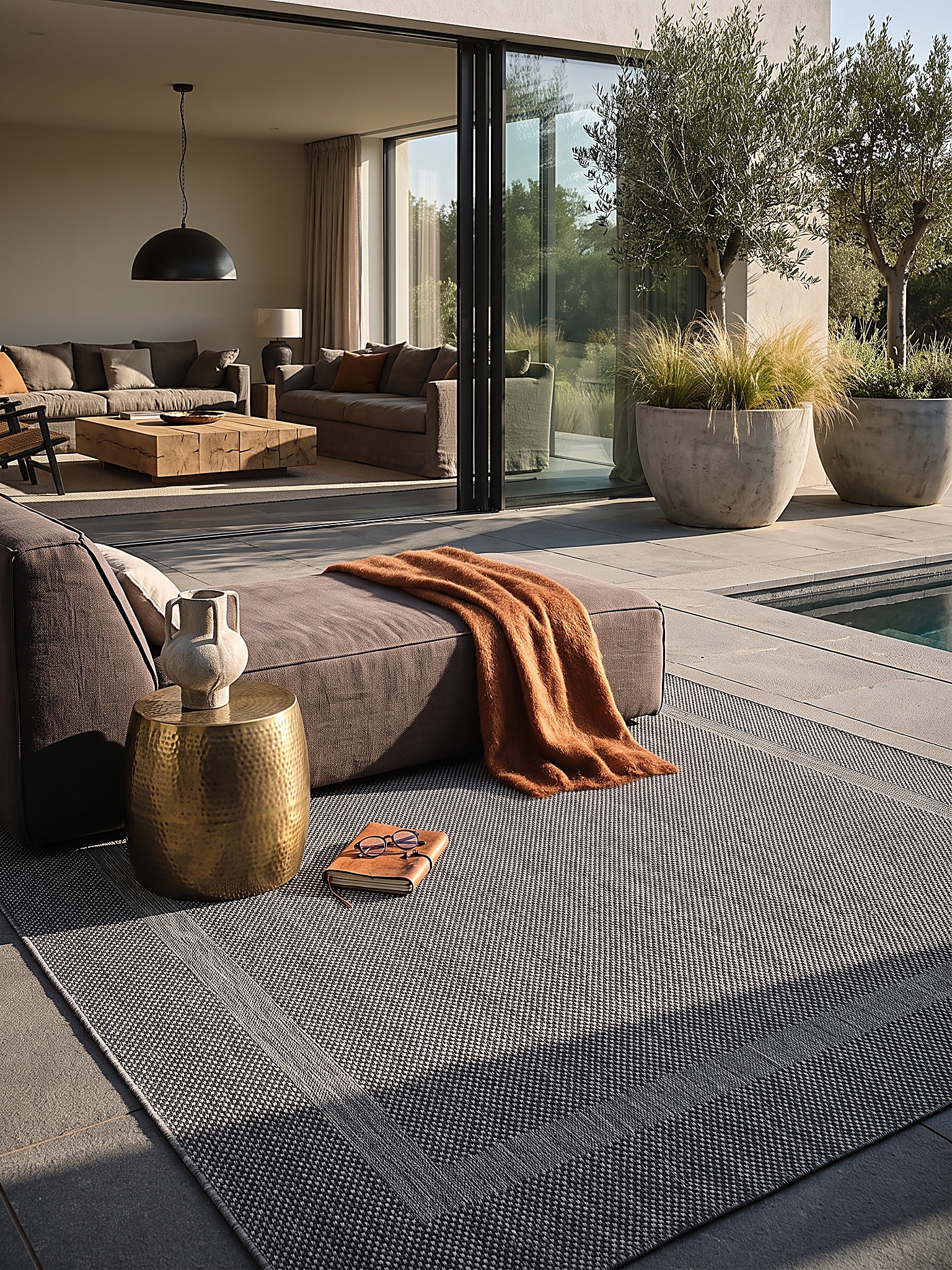 Flachgewebe-Teppich Polypropylen Anthrazit 200x280 cm - BORNO | Kadima - Bild 1