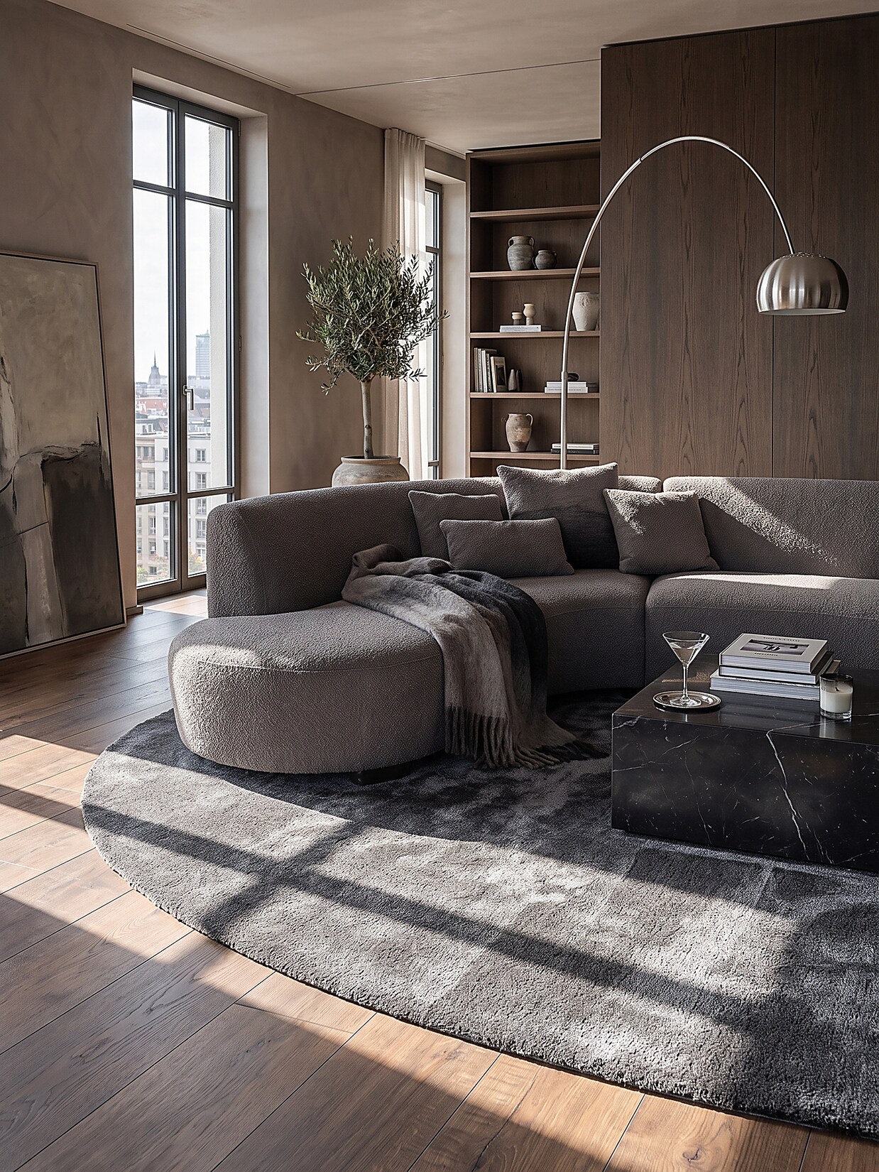 Teppich Hochflor Anthrazit 140x200 cm - ALDAN Kadima Design