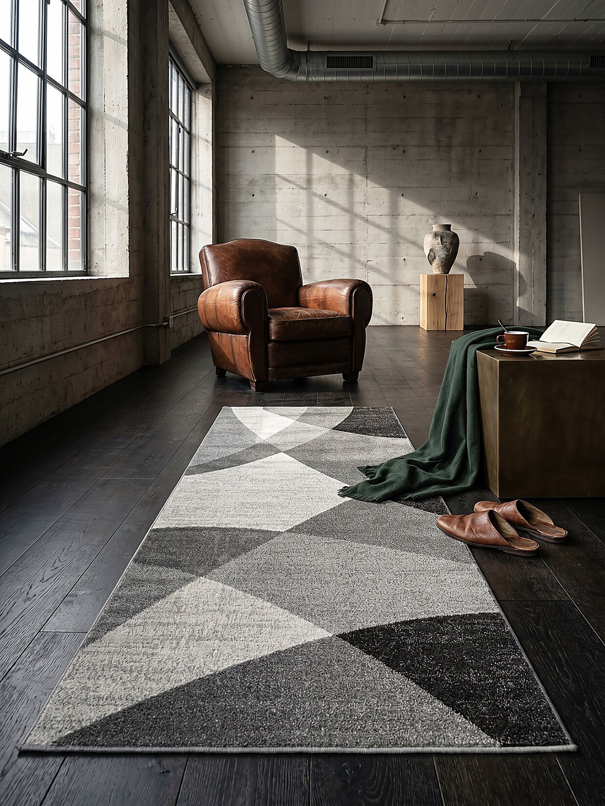 Niederflor-Läufer Grau 80x140 cm - THUR Kadima Design