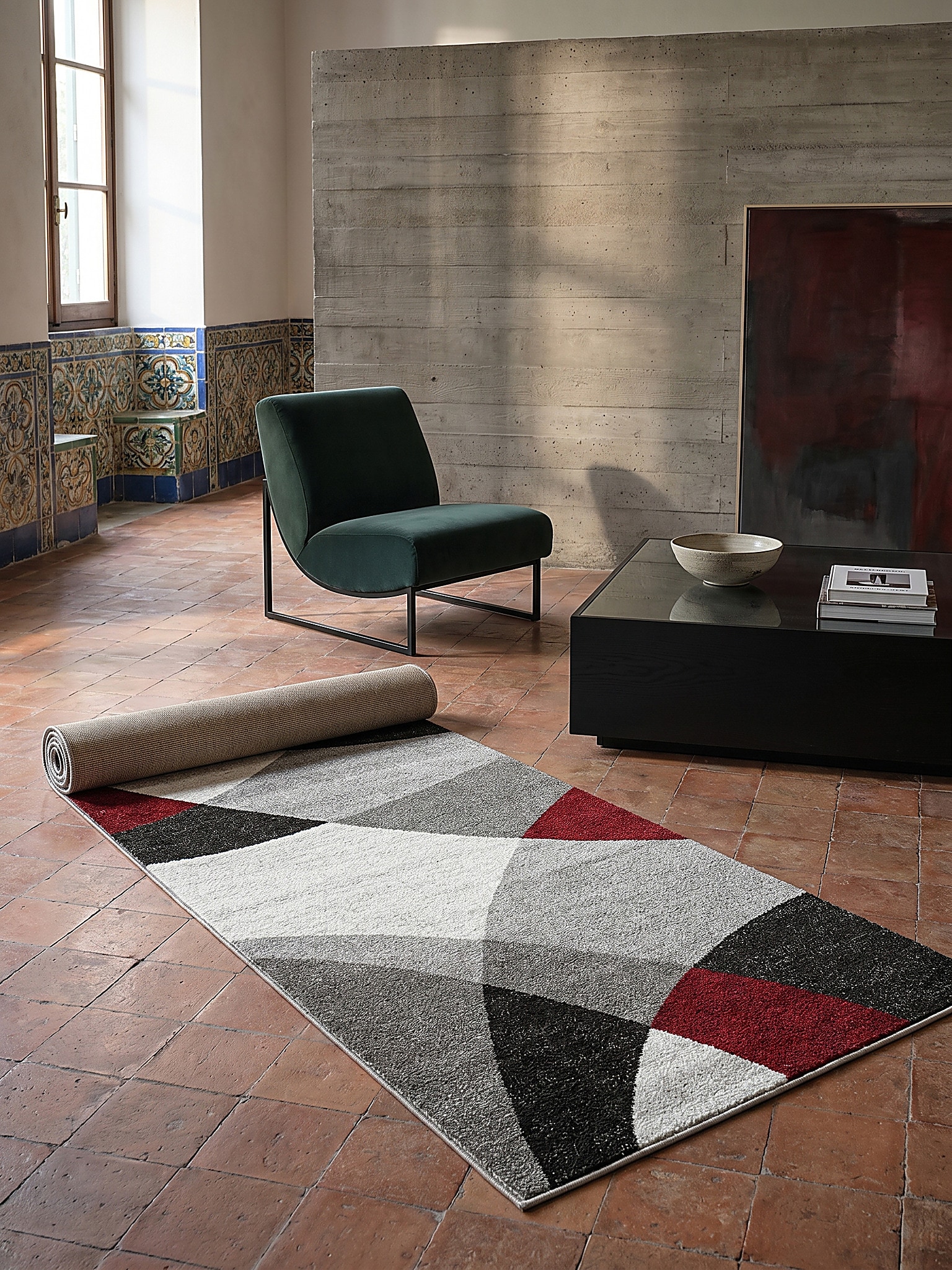 Niederflor-L&auml;ufer Grau 80x140 cm - THUR | Kadima Design - Bild 1
