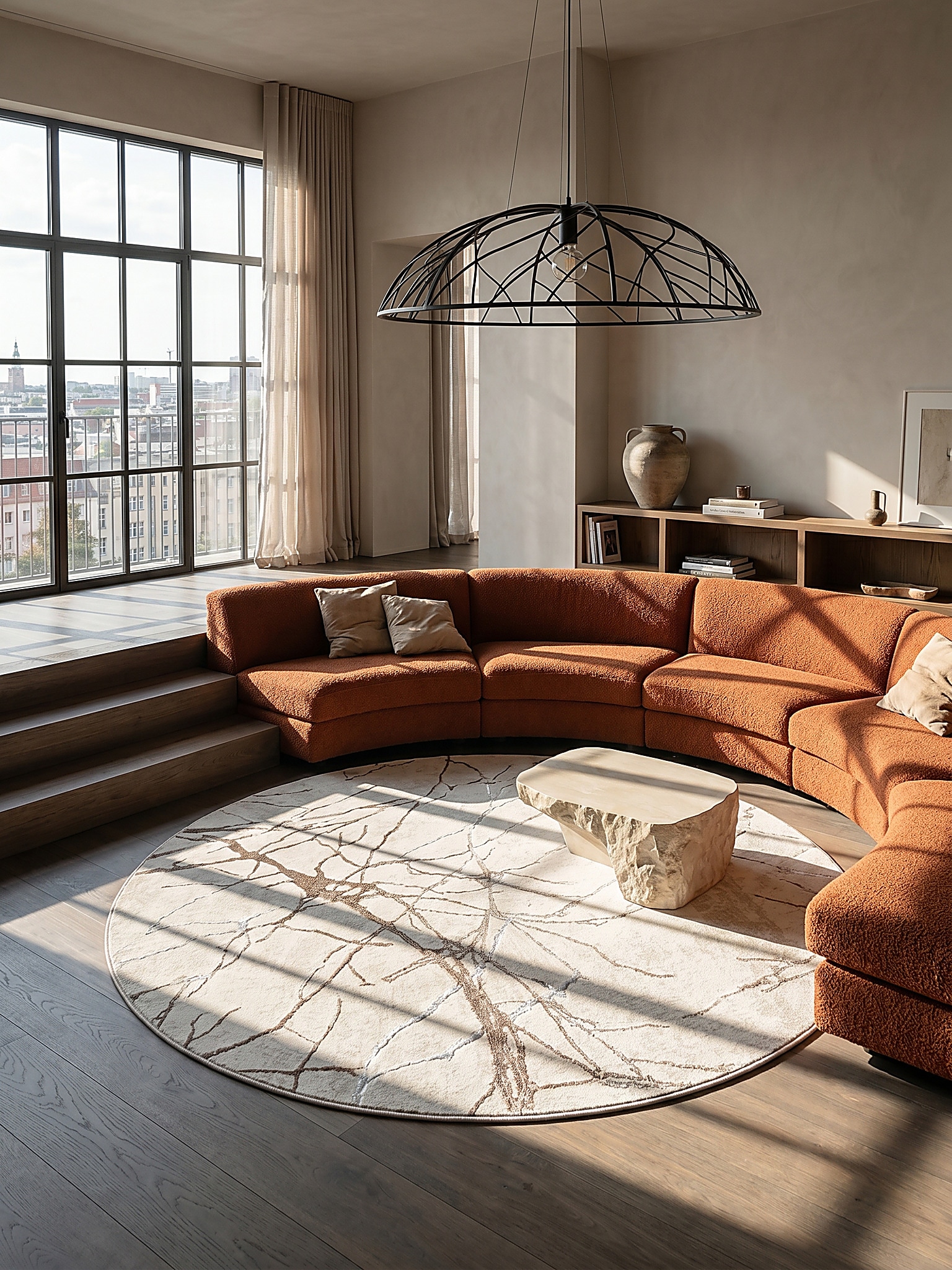 Teppich Kurzflor Creme 200x200 cm - KAVALA | Kadima Design - Bild 1