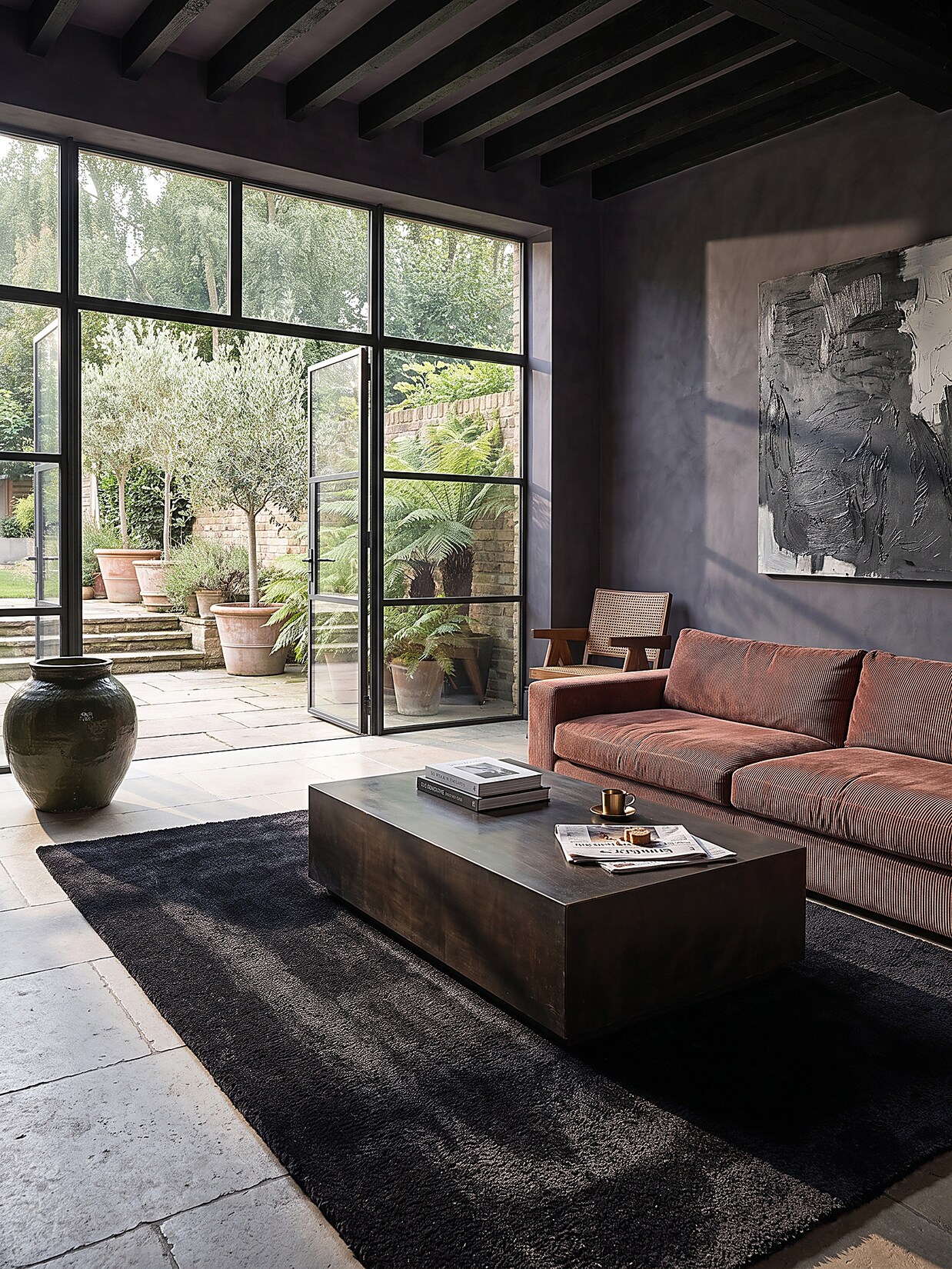 Teppich Hochflor Schwarz 160x220 cm - ALDAN Kadima Design