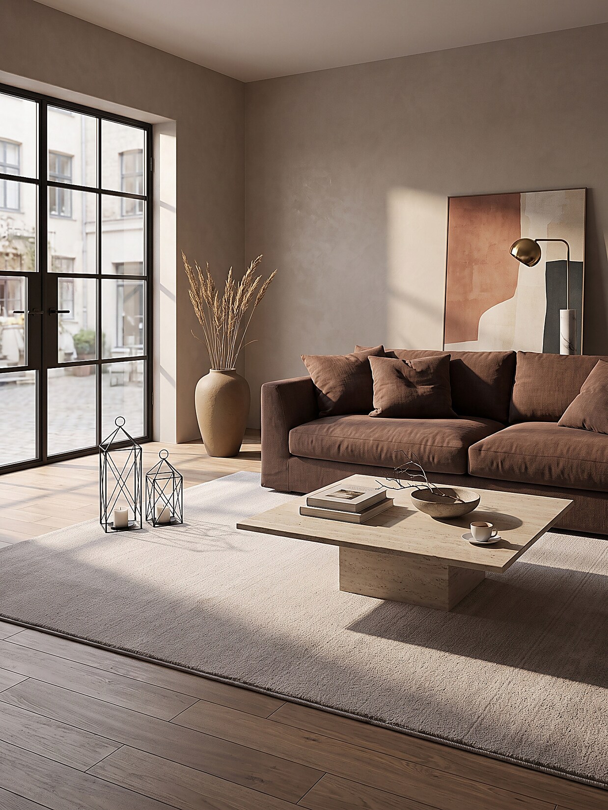 Teppich Hochflor Beige 160x220 cm - ALDAN Kadima Design