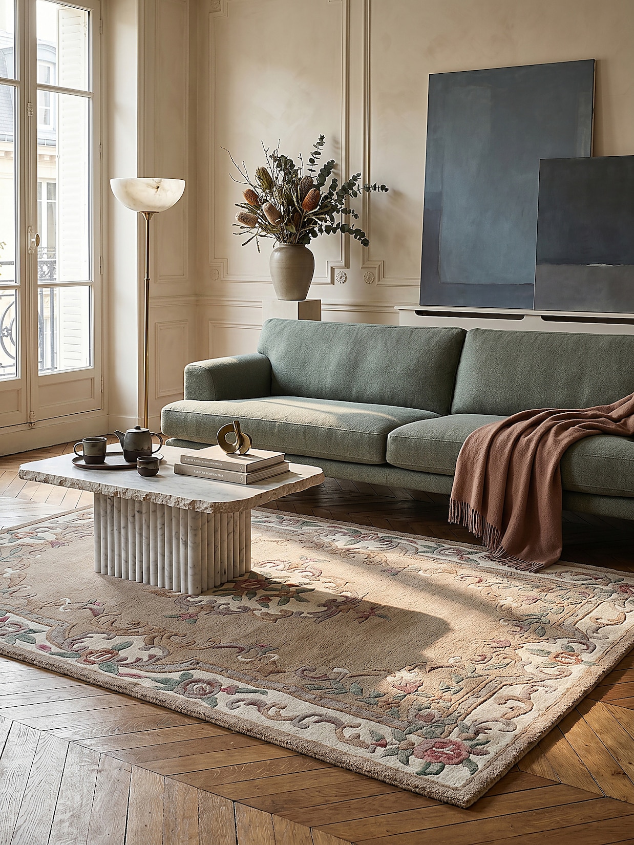 Wollteppich Orient Braun-Beige 75 x 150 cm - BEAULY Kadima Design