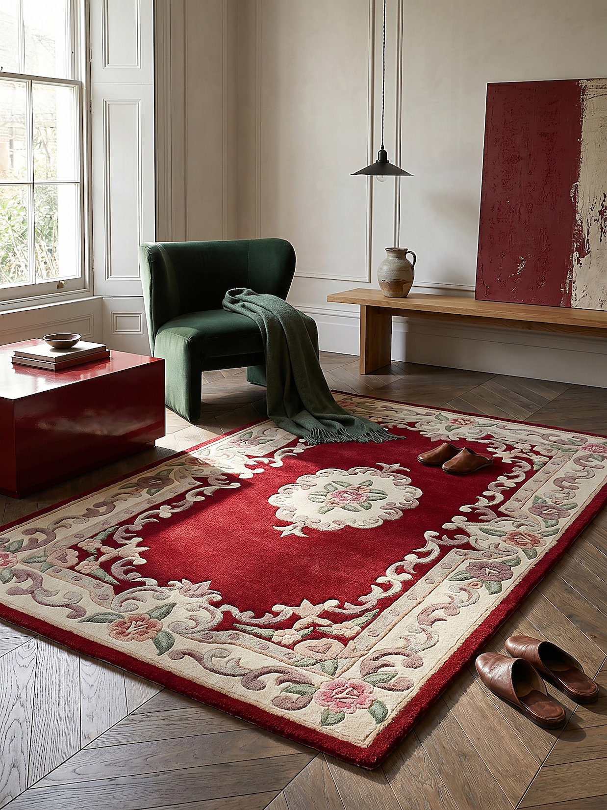 Wollteppich Orient Rot-Beige 120 x 180 cm - BEAULY Kadima Design