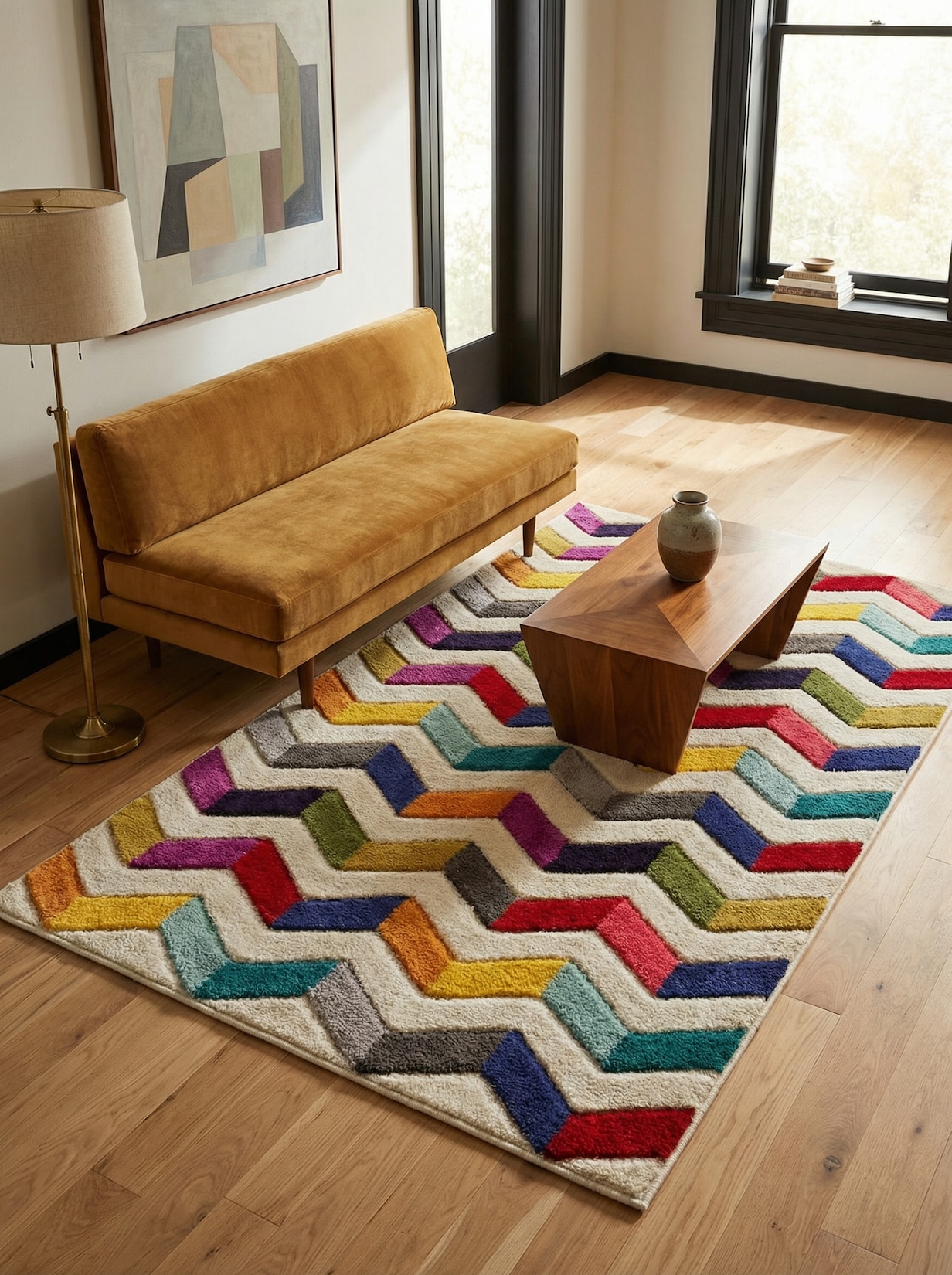 Teppich maschinengewebt Bunt 120 x 170 cm - MEON Kadima Design