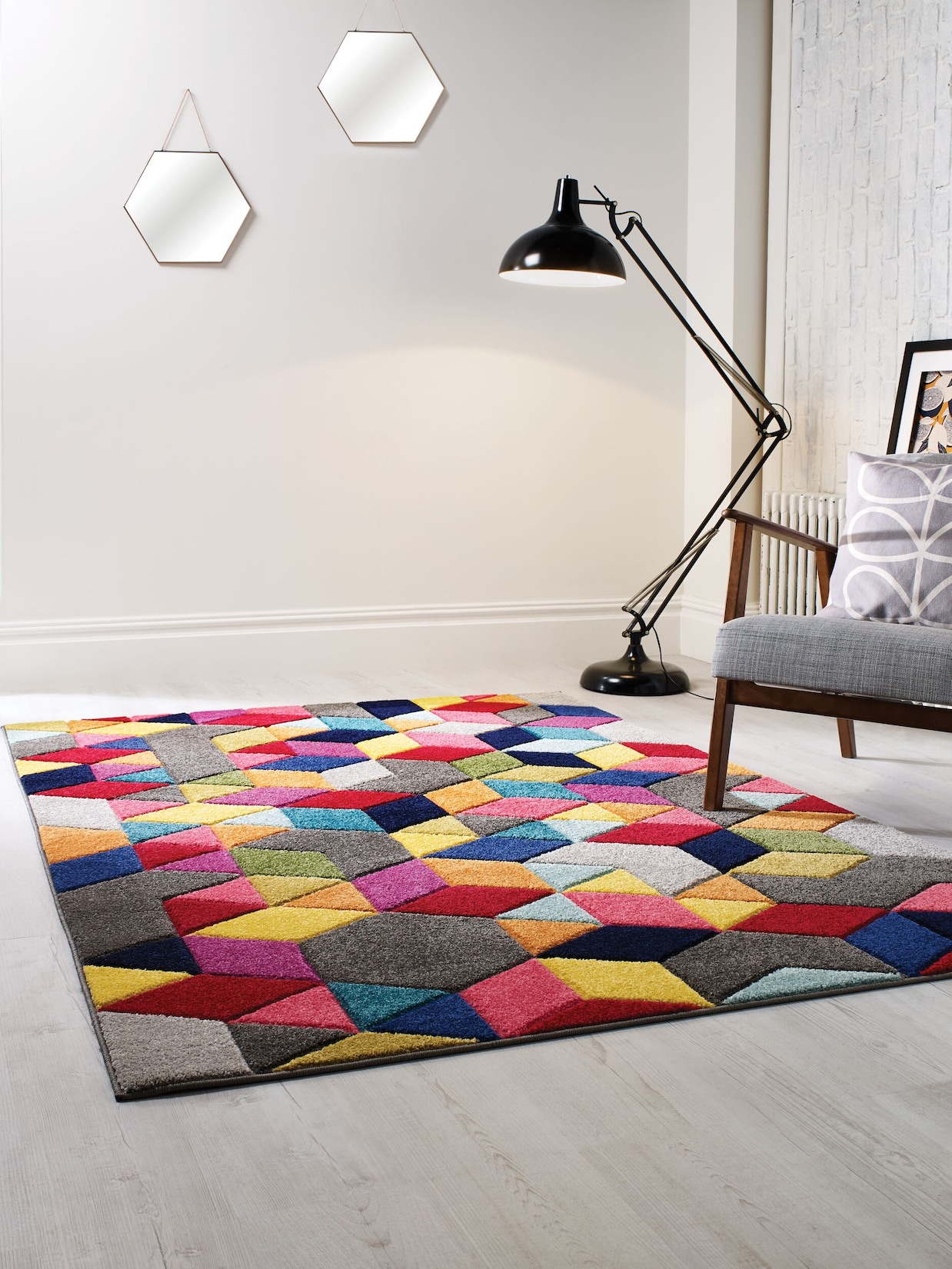 Teppich strapazierfähig Bunt 160 x 230 cm - MEON Kadima Design