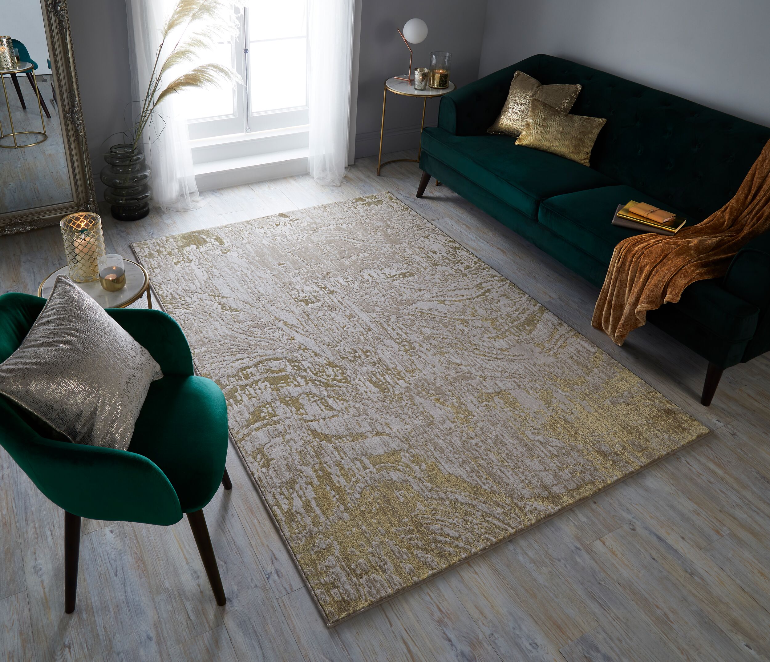 Teppich abstrakt Gold 120 x 170 cm - OUSE | Kadima Design - Bild 1