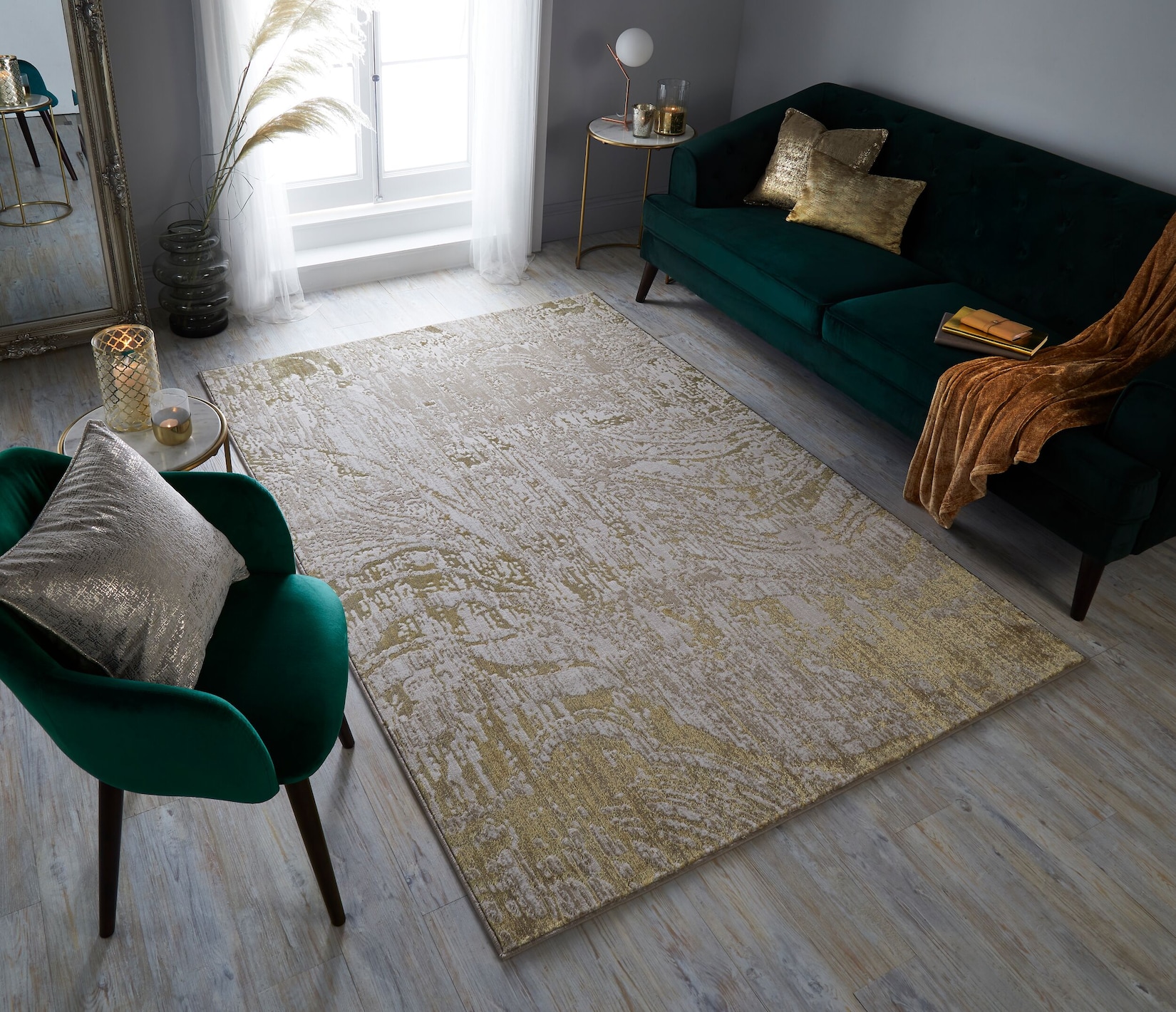 Teppich abstrakt Gold 120 x 170 cm - OUSE Kadima Design