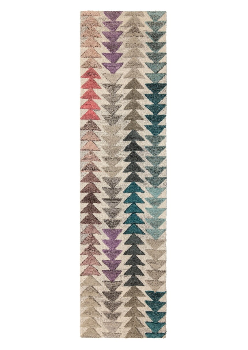 Wolle-Teppich mit Hoch-Tief-Effekt f&uuml;r Tiefe im Design, "Esk Jack". 60x230 cm | Kadima Design - Bild 1