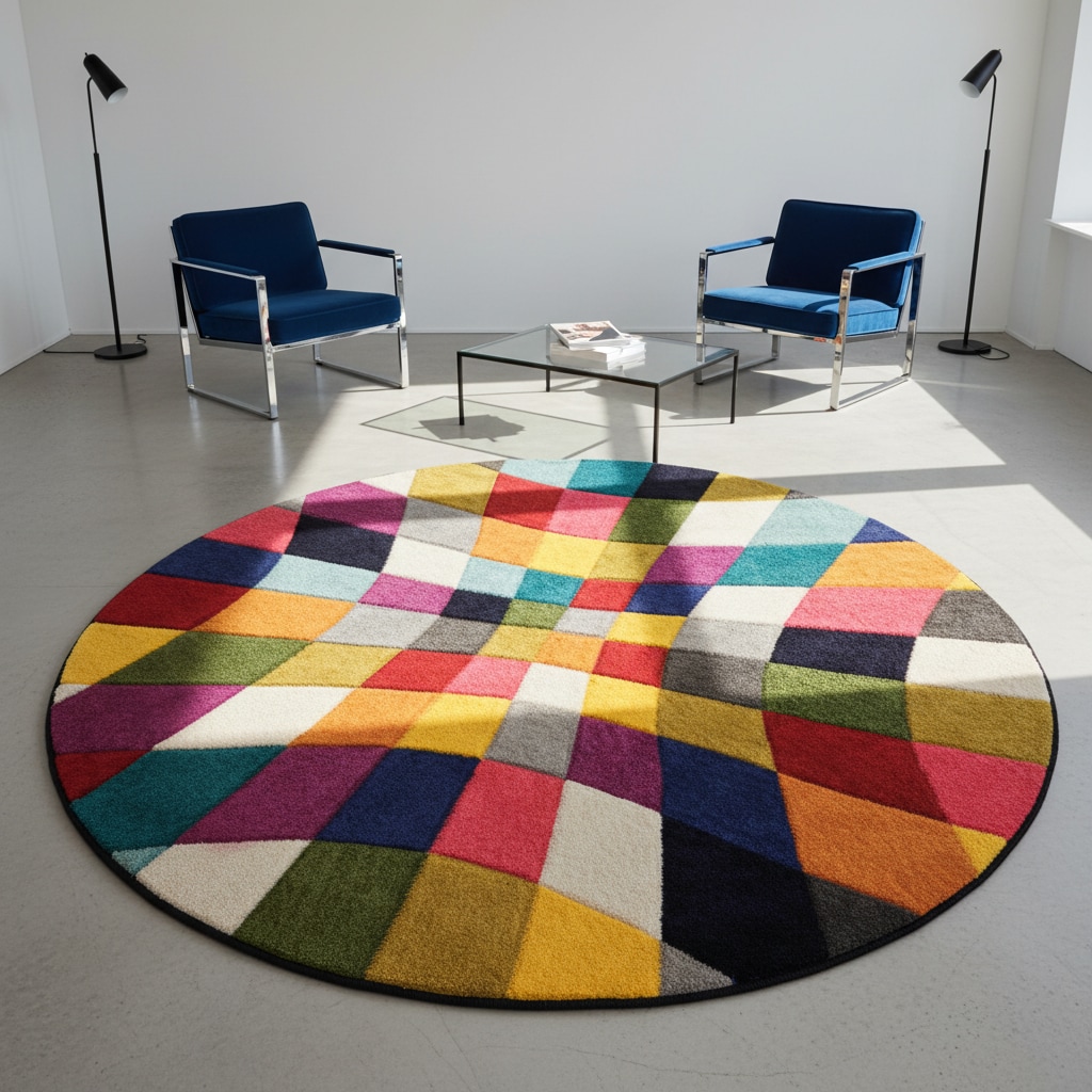 Teppich Rauten Bunt &Oslash;160 cm - MEON | Kadima Design - Bild 1
