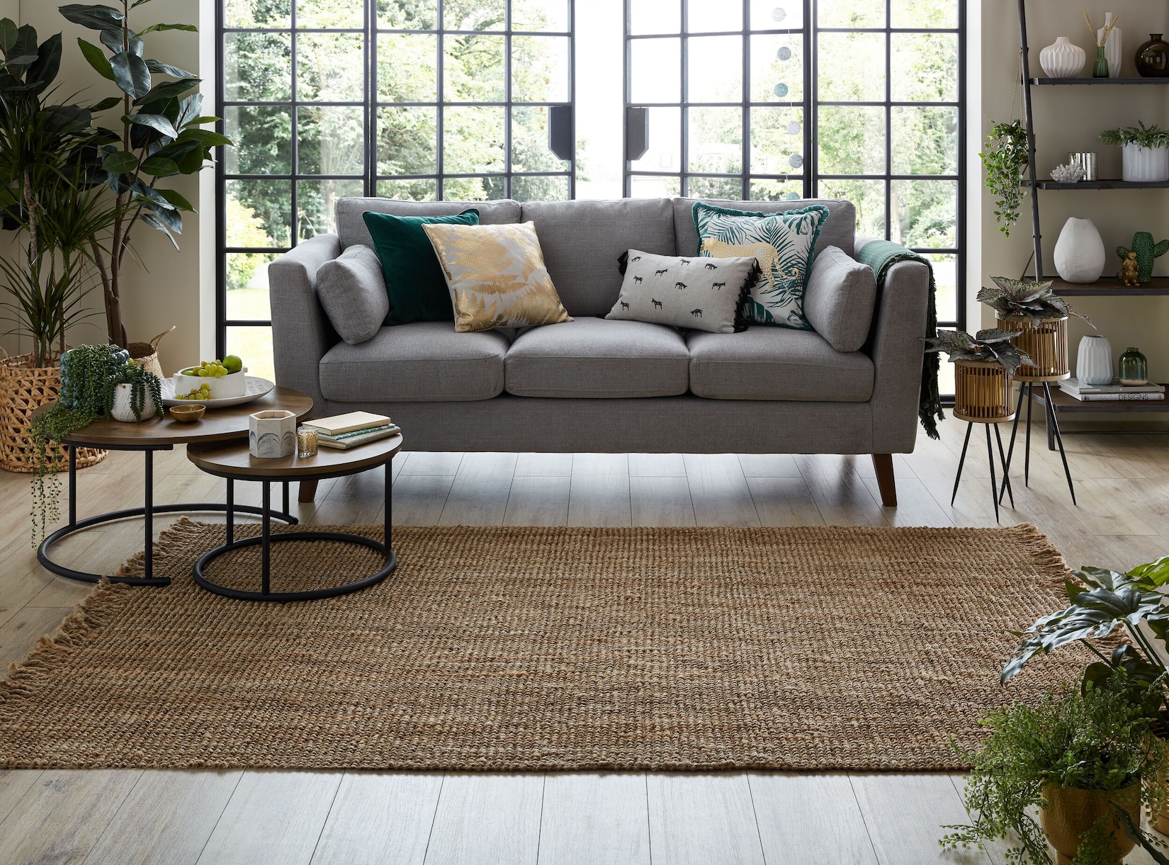 Jute-Teppich uni Braun 120 x 170 cm - ERME Kadima Design