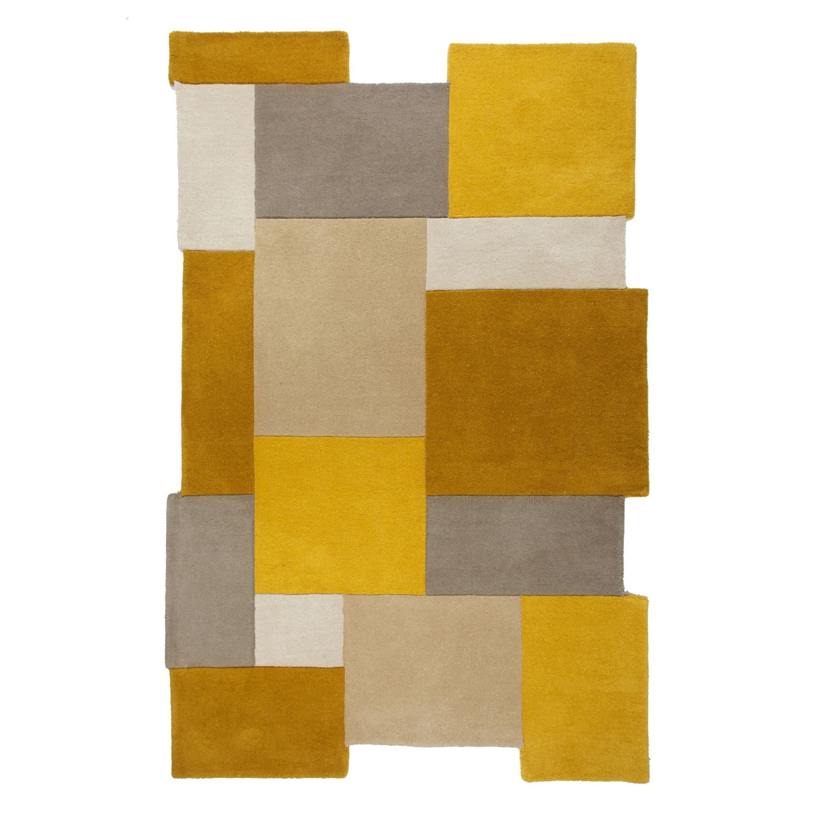 Wollteppich geometrisch Senfgelb 200 x 290 cm - HALLEIN Kadima