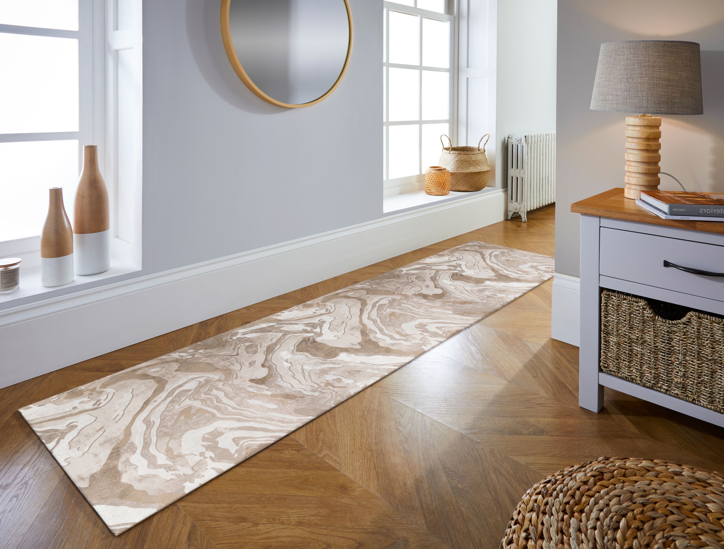 L&auml;ufer abstrakt Beige 60 x 230 cm - OUSE | Kadima Design - Bild 1