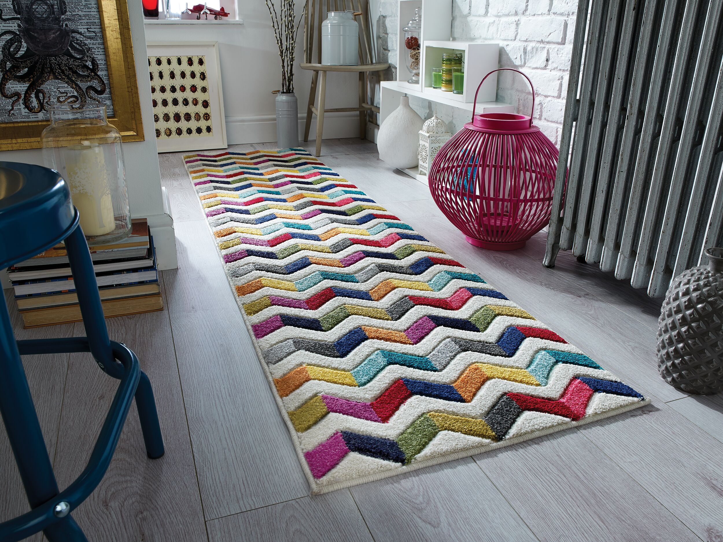 L&auml;ufer maschinengewebt Bunt 66 x 300 cm - MEON | Kadima Design - Bild 1
